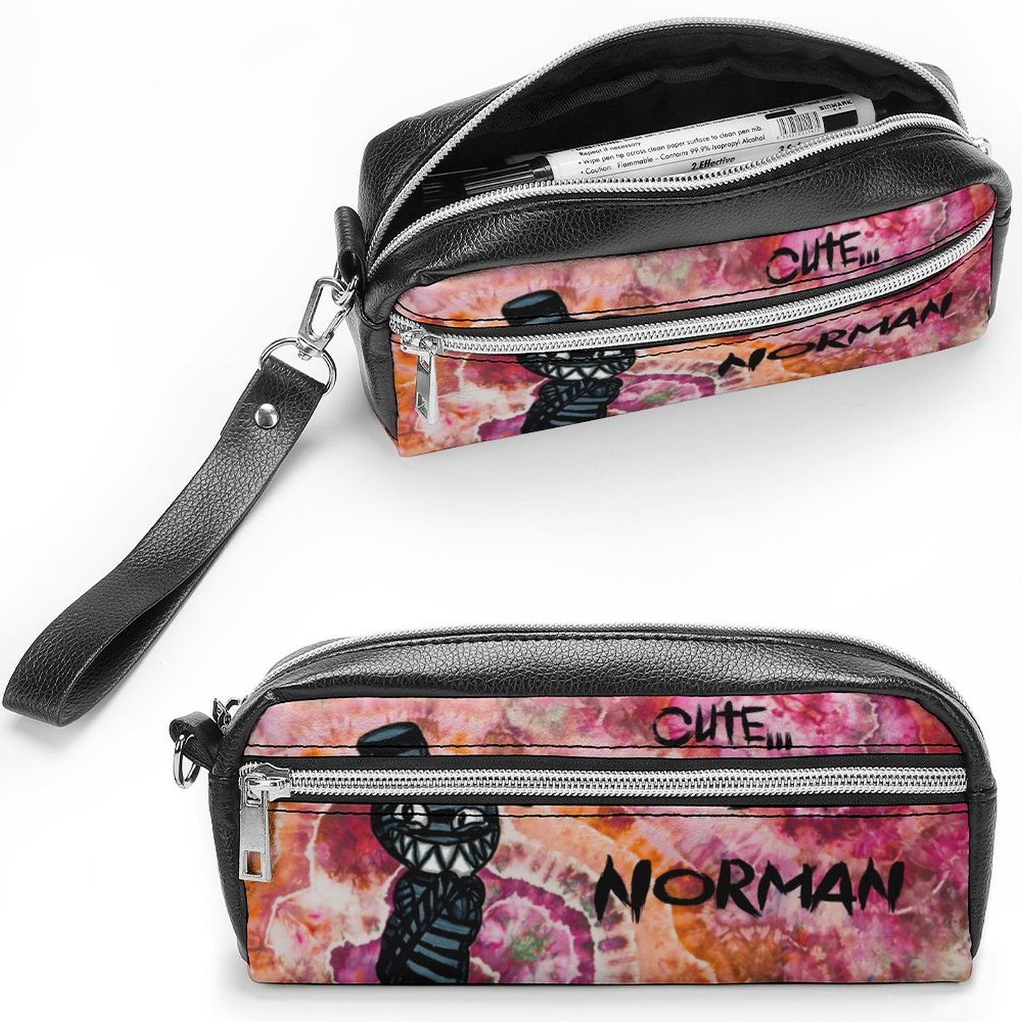 Valentine's Monsters: Cute... but psycho, Norman Versatile Cosmetic Bag & Pencil Case Pouch in Wild Thoughts