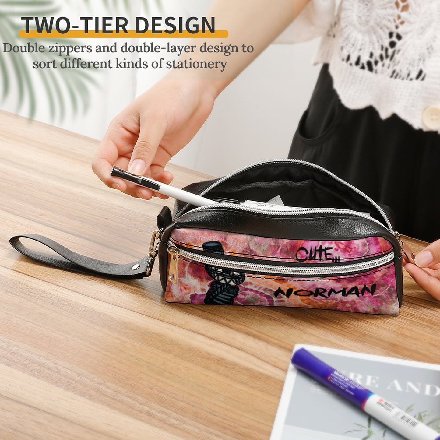 Valentine's Monsters: Cute... but psycho, Norman Versatile Cosmetic Bag & Pencil Case Pouch in Wild Thoughts