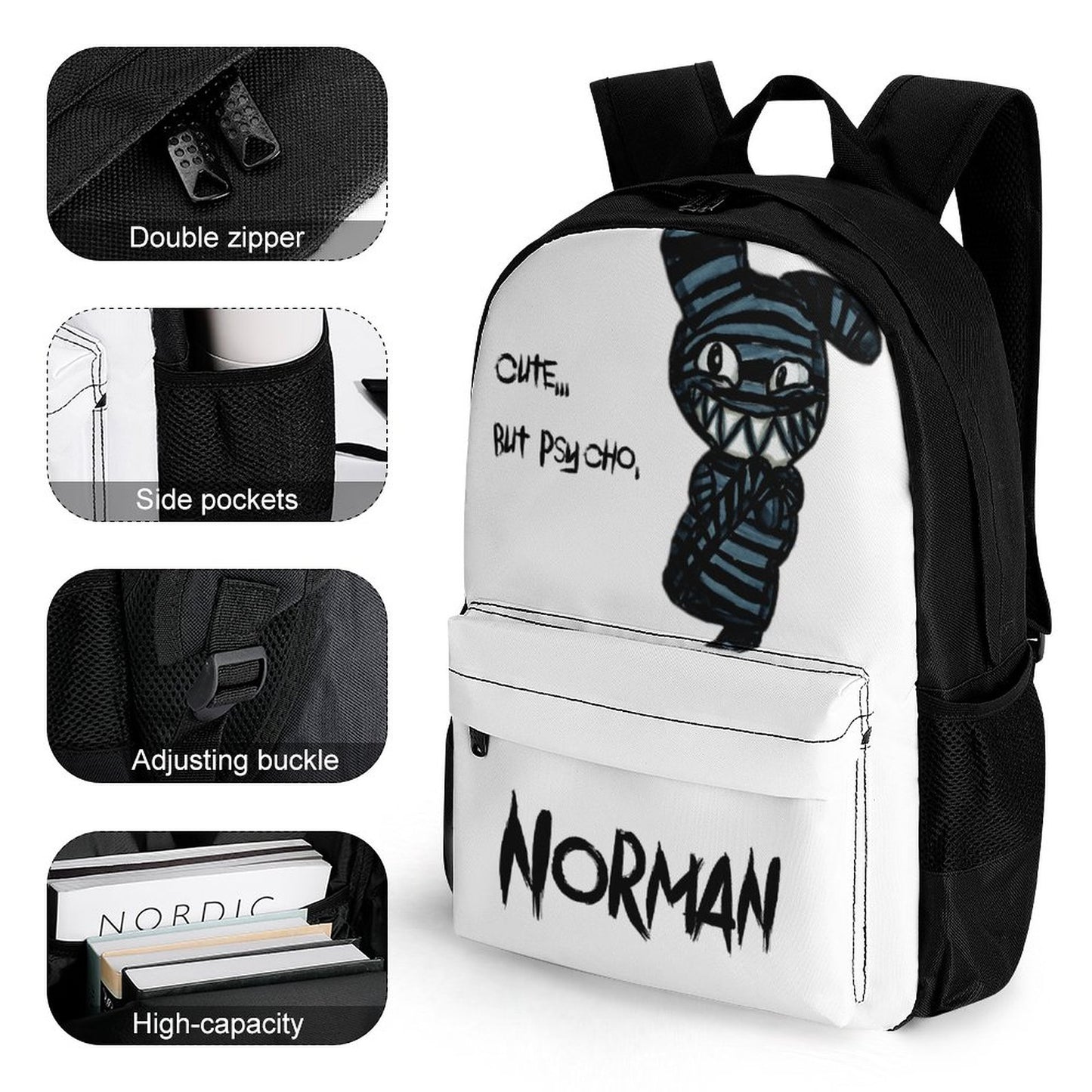 Valentine's Monsters: Cute... but psycho, Norman Backpack in Void