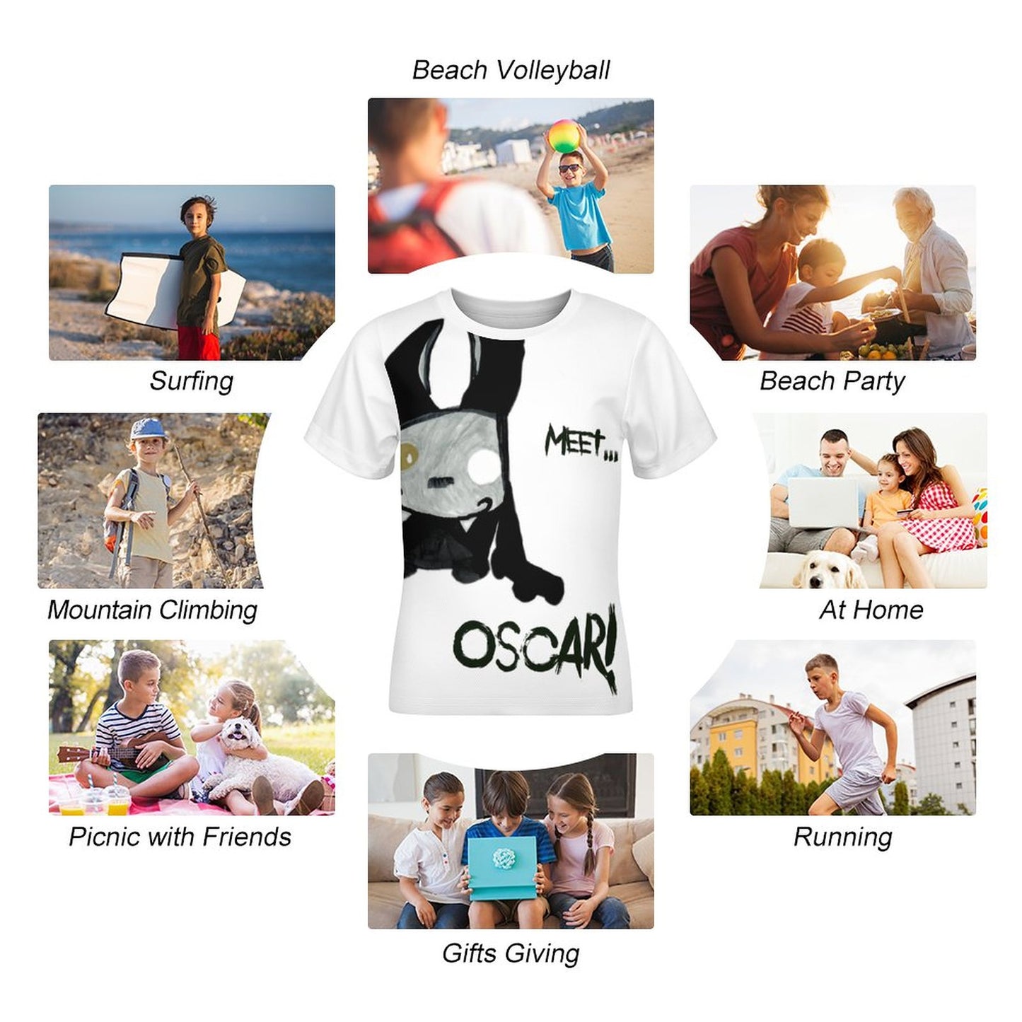 Valentine's Monsters: Meet Oscar! Children's T-Shirt in Void