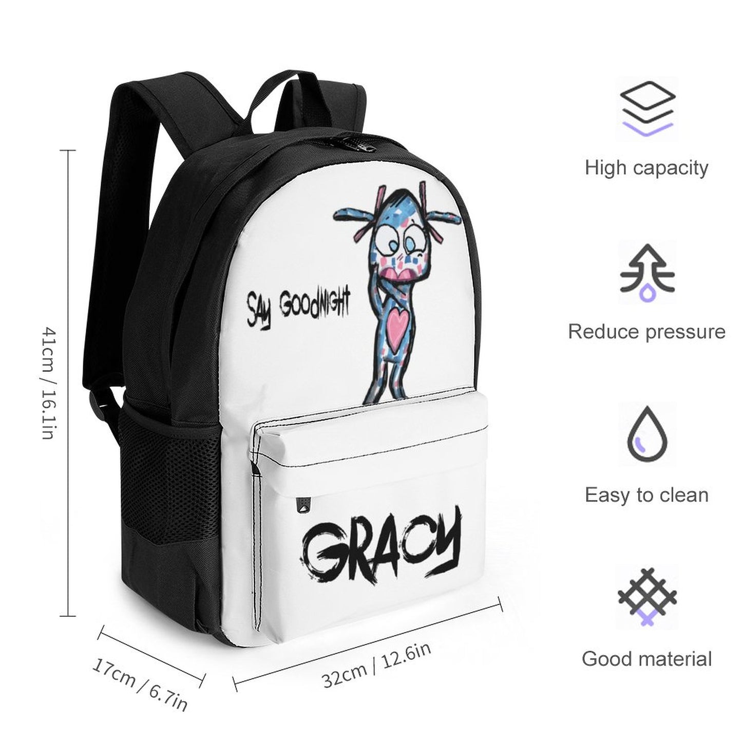 Valentine's Monsters: Say Goodnight Gracy Backpack in Void