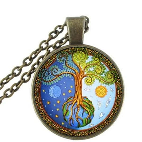 Tree of Life Glass Pendant