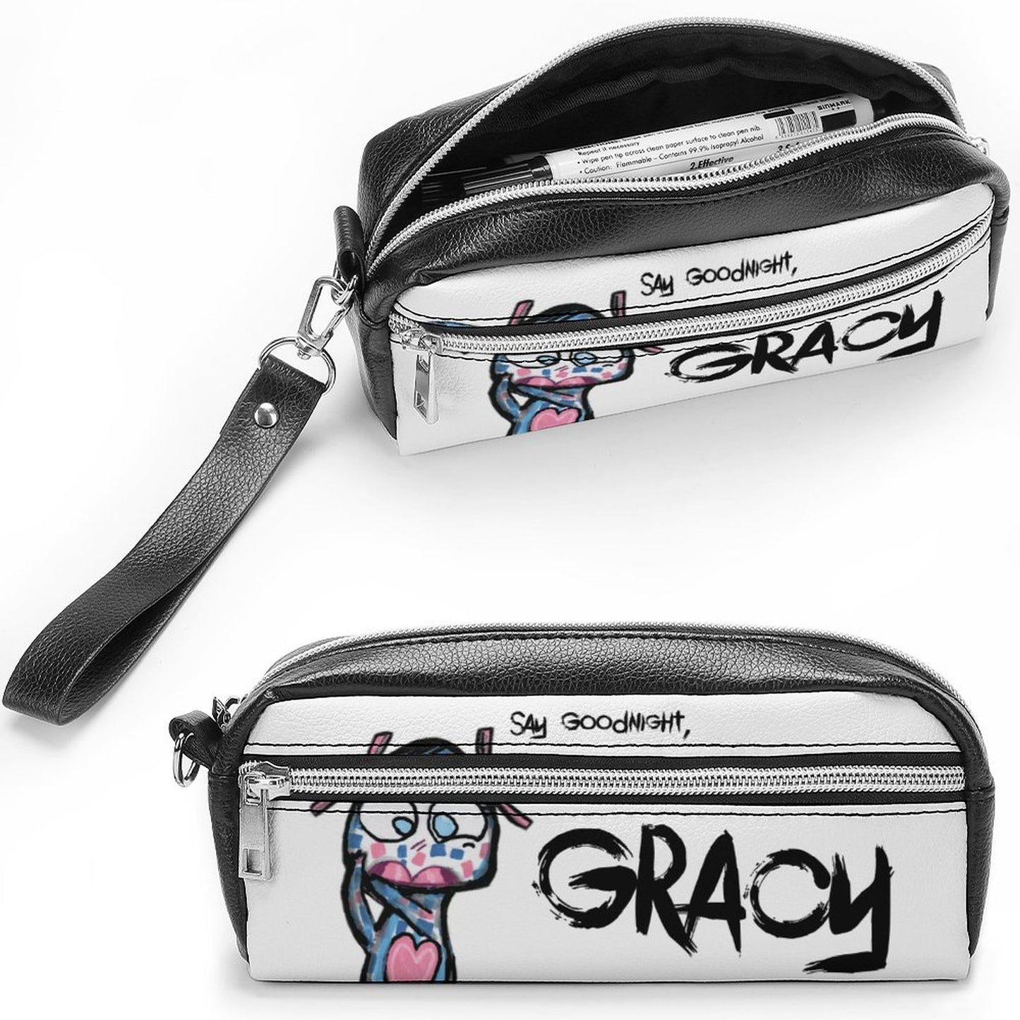 Valentine's Monsters: Say Goodnight Gracy Versatile Cosmetic Bag & Pencil Case Pouch in Void