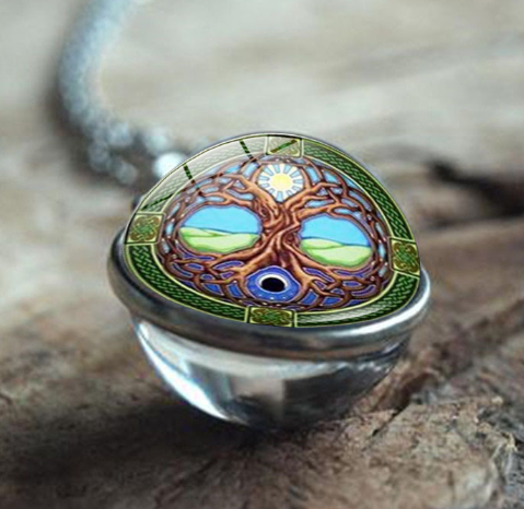 Tree of Life Glass Pendant