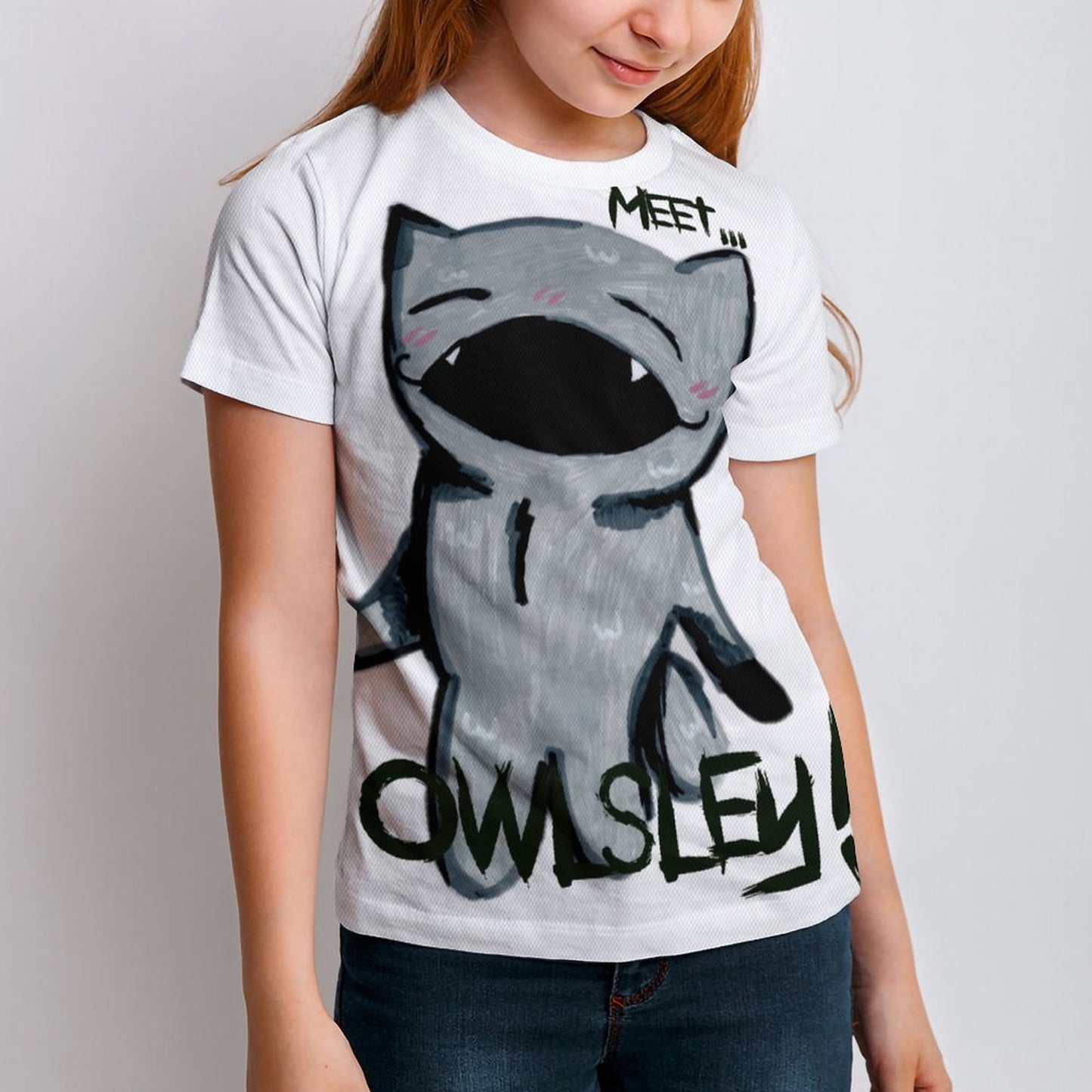 Valentine's Monsters: Meet Owlsley! Children's T-Shirt in Void