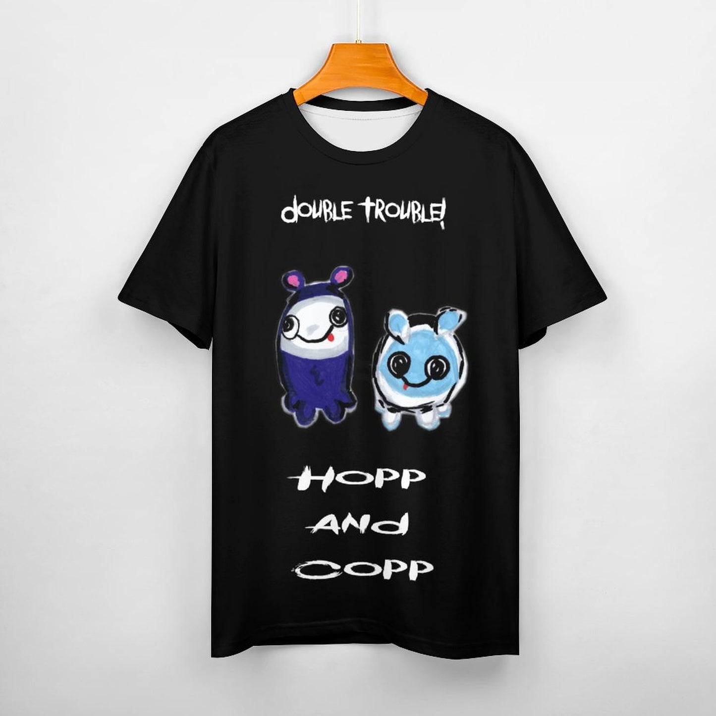 Valentine's Monsters: Double Trouble Hopp and Copp Children's T-Shirt in Black