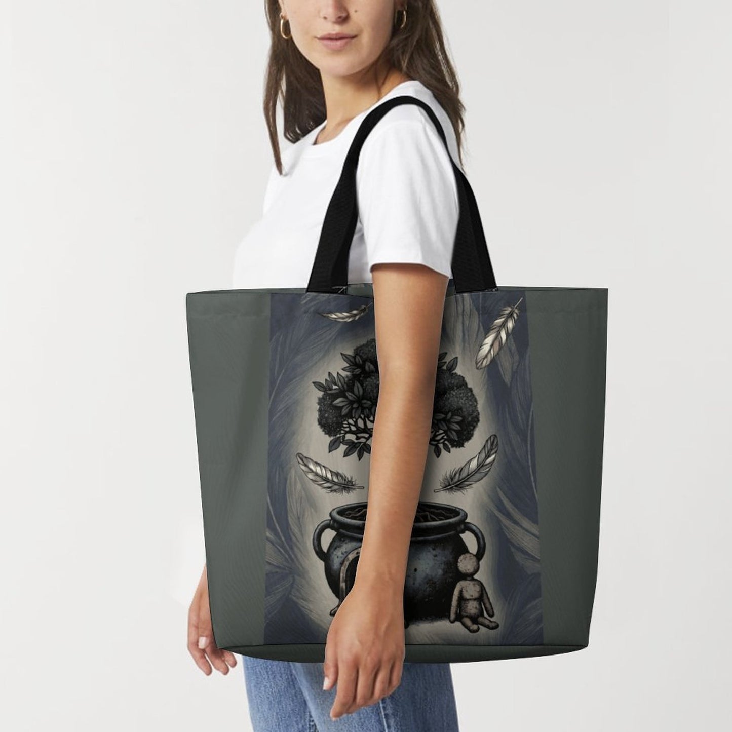 Cauldron Tree Large One Shoulder Shopping Bag