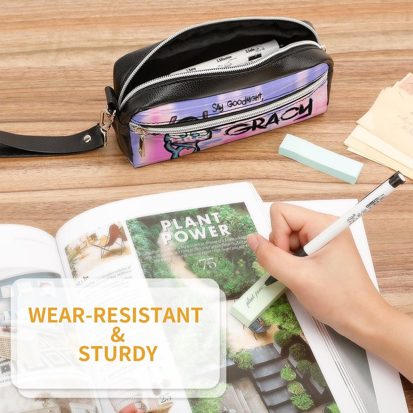Valentine's Monsters: Say Goodnight Gracy Versatile Cosmetic Bag & Pencil Case Pouch in Purple Haze