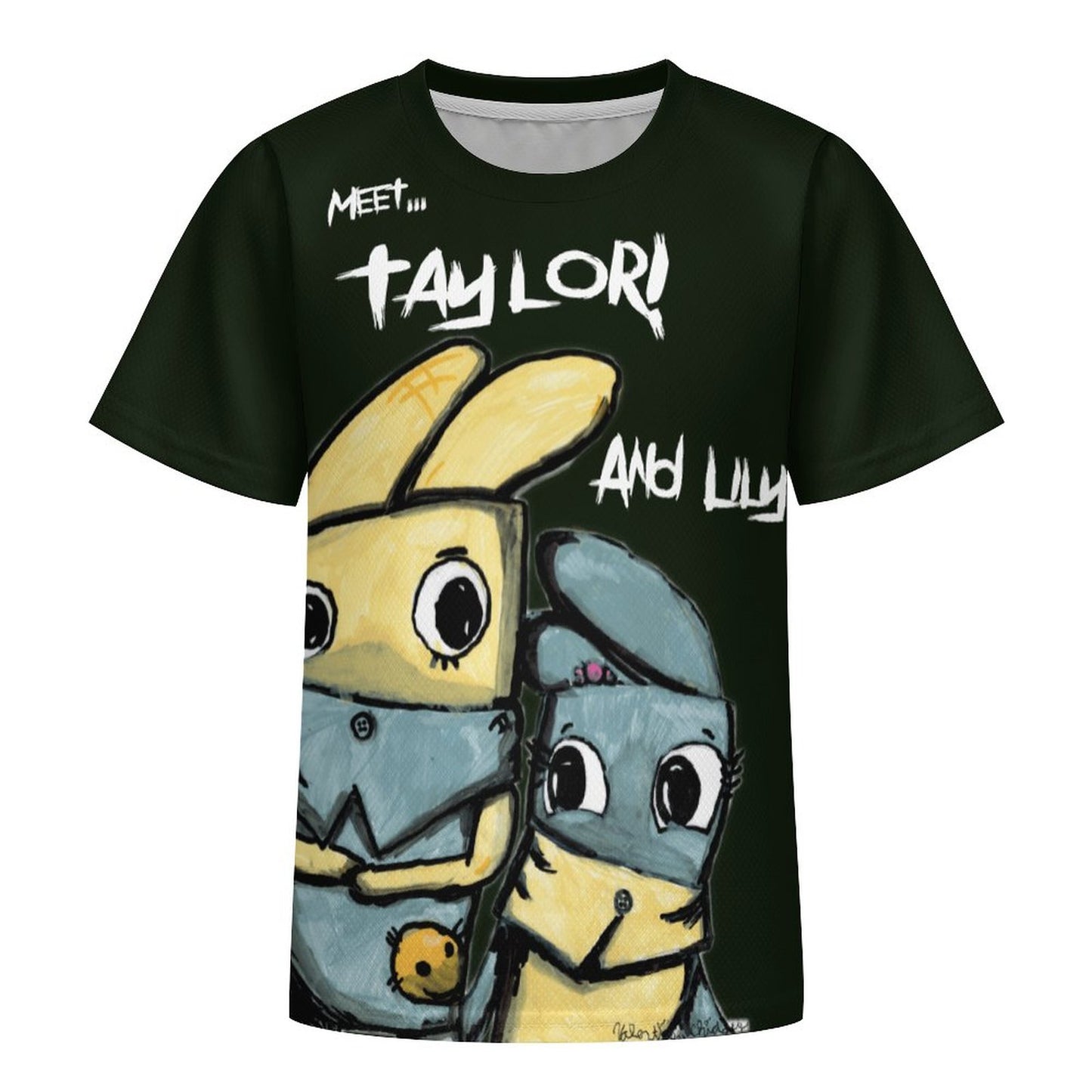 Valentine's Monsters Taylor and Lily Children's T-Shirt - Black