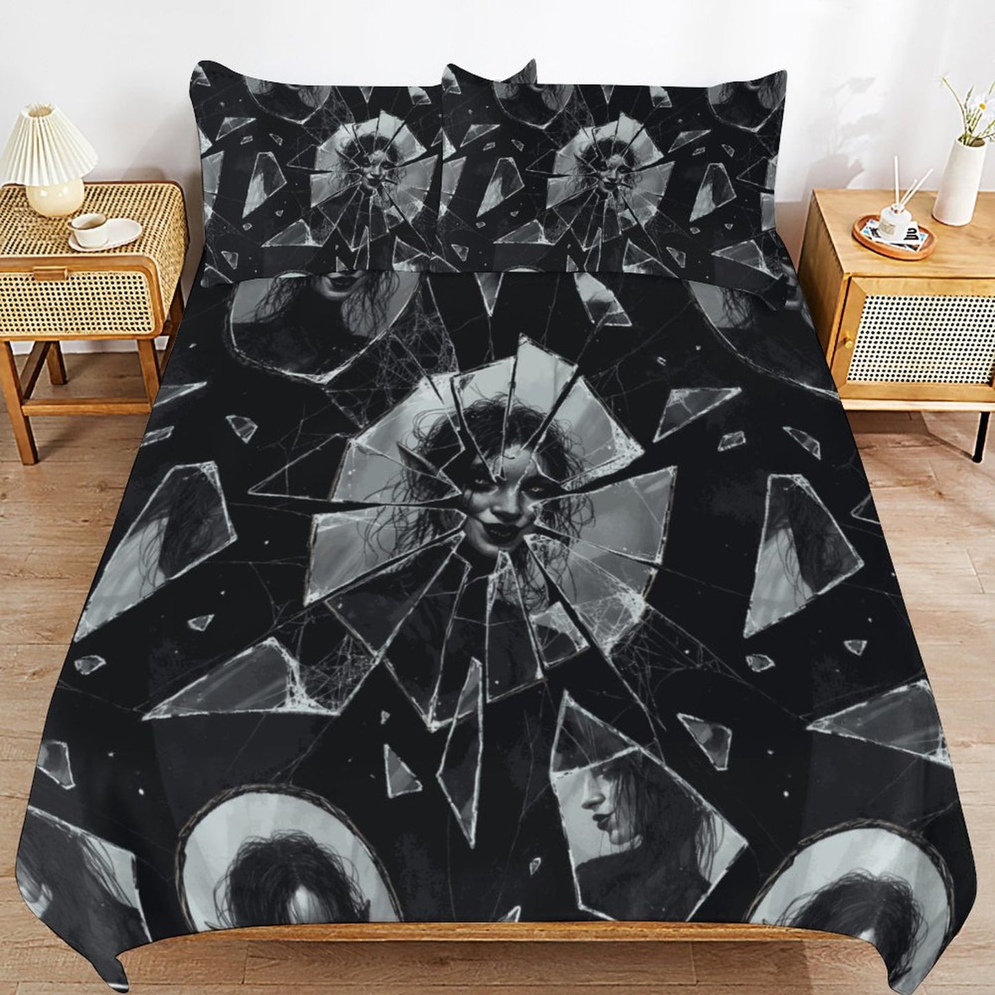 The Goblin Grins Collection: There's a Goblin In My Mirror 3-Piece Bedding Set-102"x90"/ 259x229cm (Dual-sided Printing)