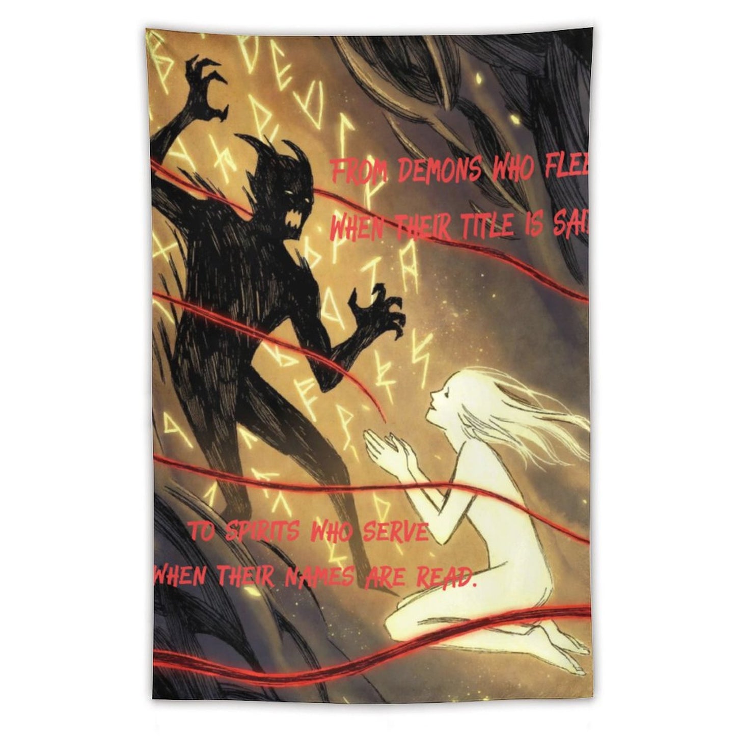 Rumpelstiltskin Collection:  Demons Who Flee Vertical Tapestry