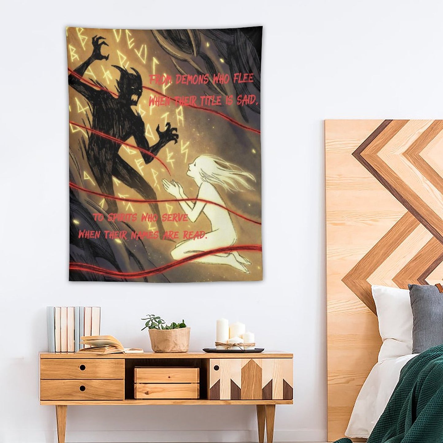 Rumpelstiltskin Collection:  Demons Who Flee Vertical Tapestry