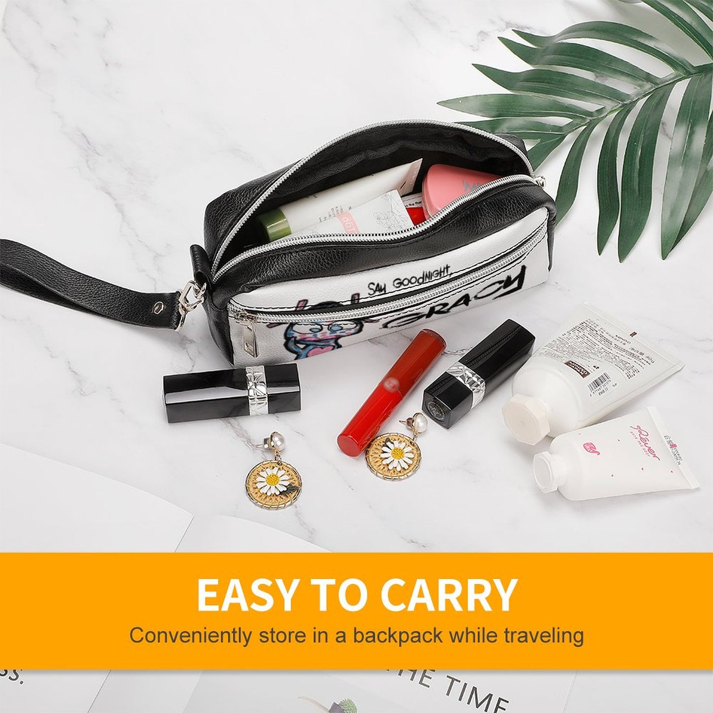 Valentine's Monsters: Say Goodnight Gracy Versatile Cosmetic Bag & Pencil Case Pouch in Void