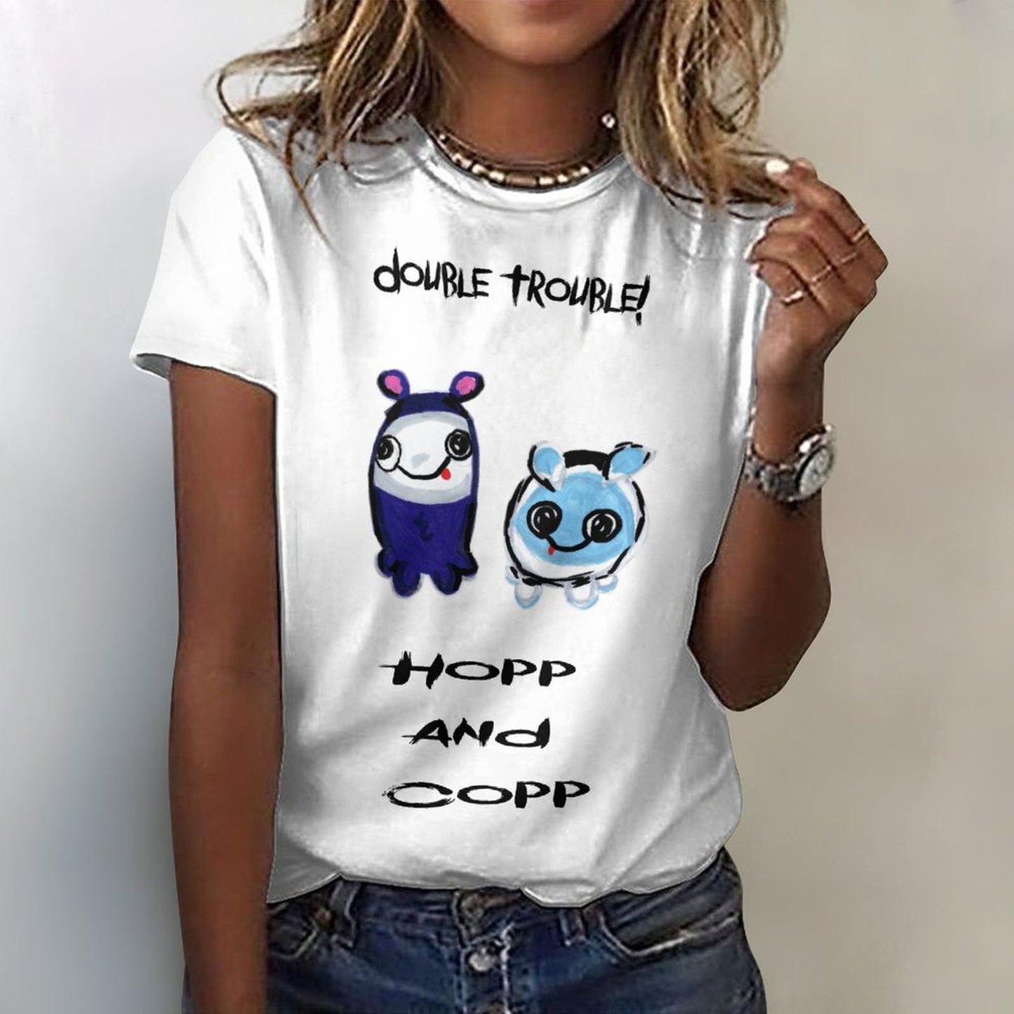 Valentine's Monsters: Double Trouble Hopp and Copp Women's T-Shirt in Void