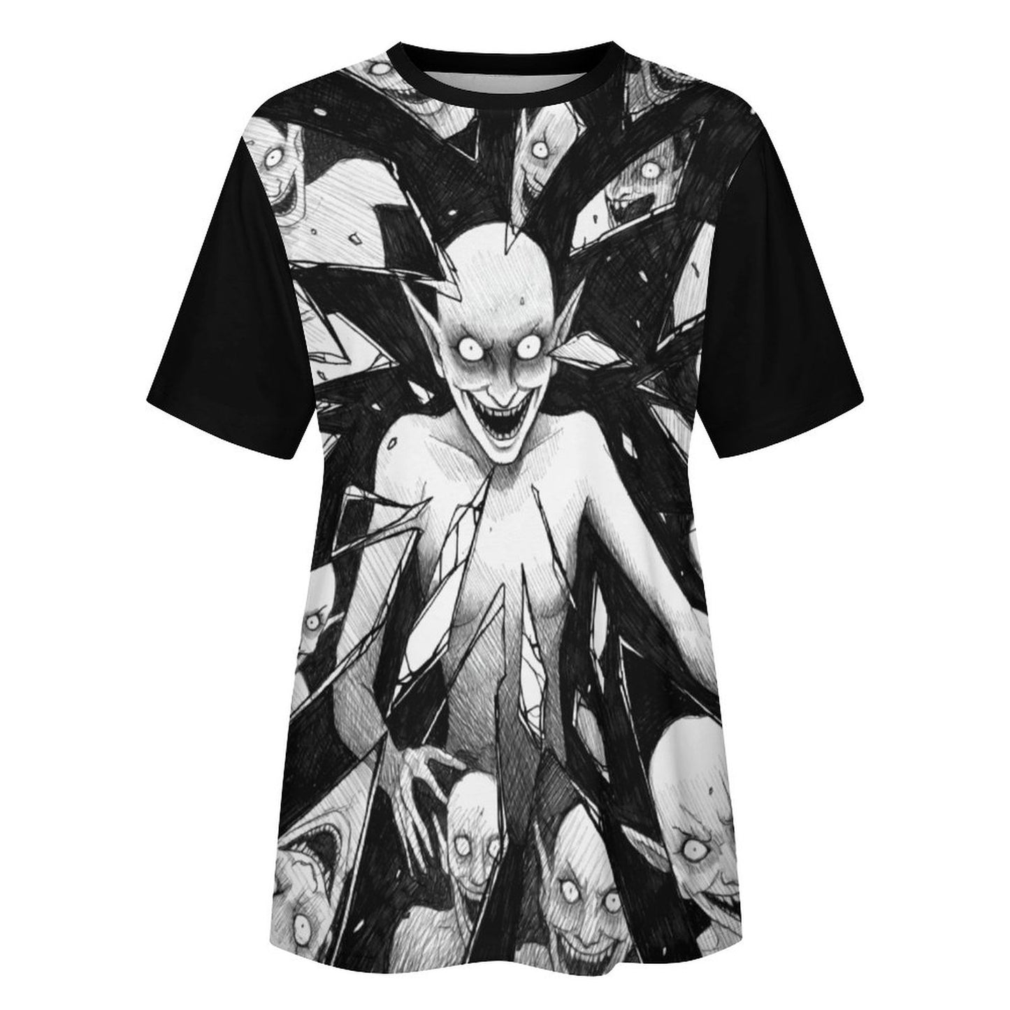 The Goblin Grins Collection: Breaking Through T-Shirt for Women Black Trim