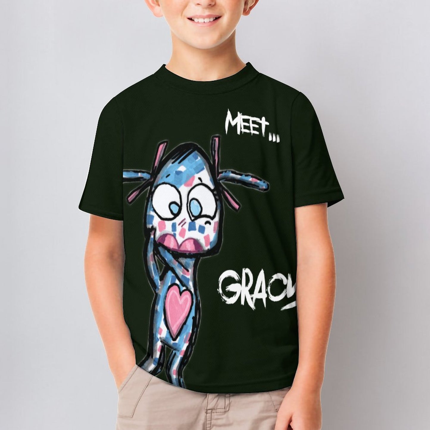 Valentine's Monsters: Say Goodnight Gracy Children's T-Shirt in Void