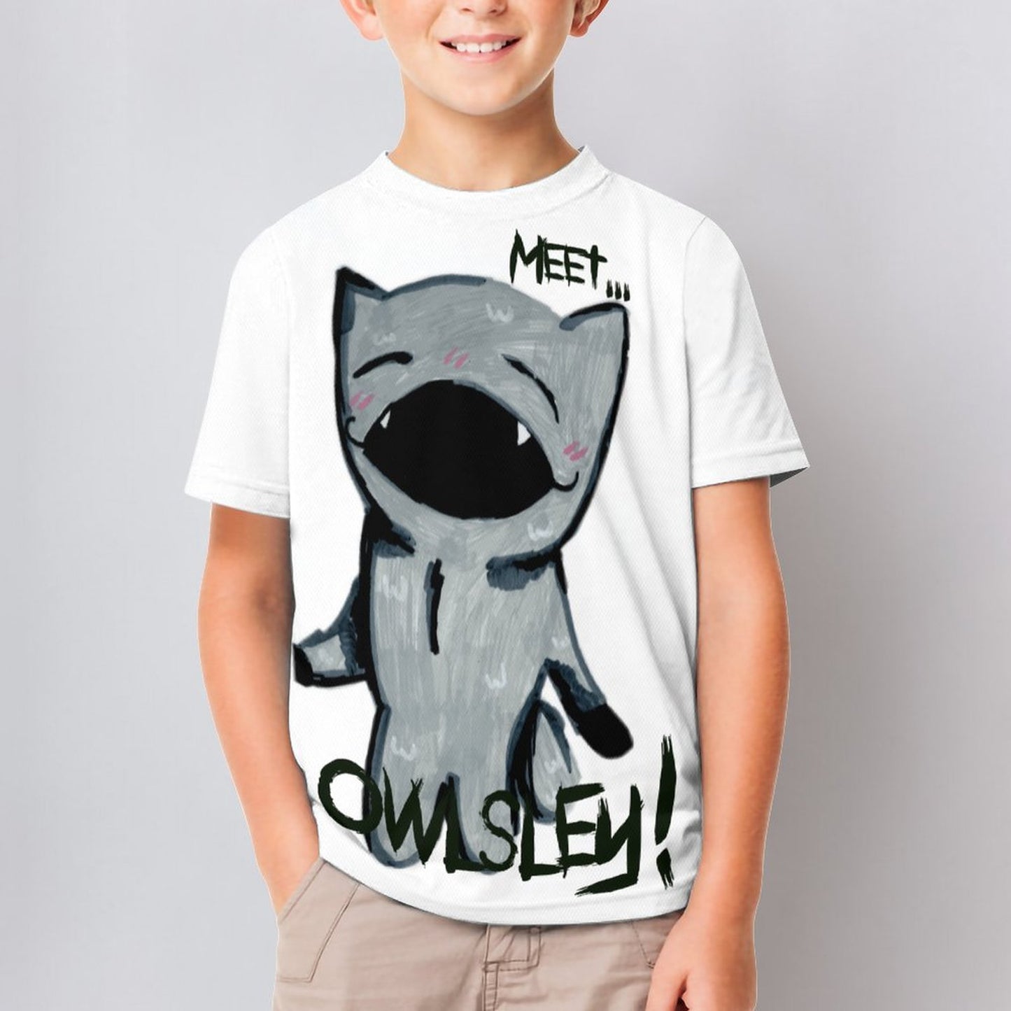 Valentine's Monsters: Meet Owlsley! Children's T-Shirt in Void