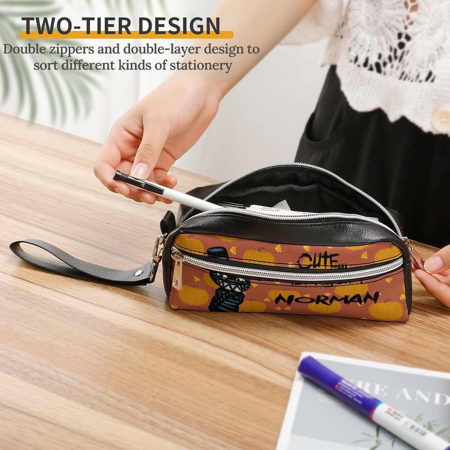 Valentine's Monsters: Cute... but psycho, Norman Versatile Cosmetic Bag & Pencil Case Pouch in Halloween is coming!