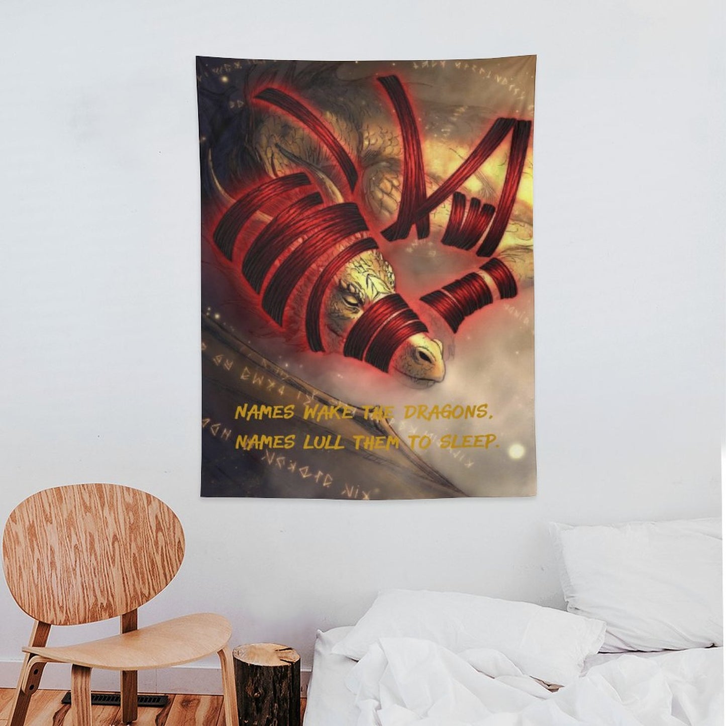 Rumpelstiltskin Collection: Names wake the Dragons Vertical Tapestry