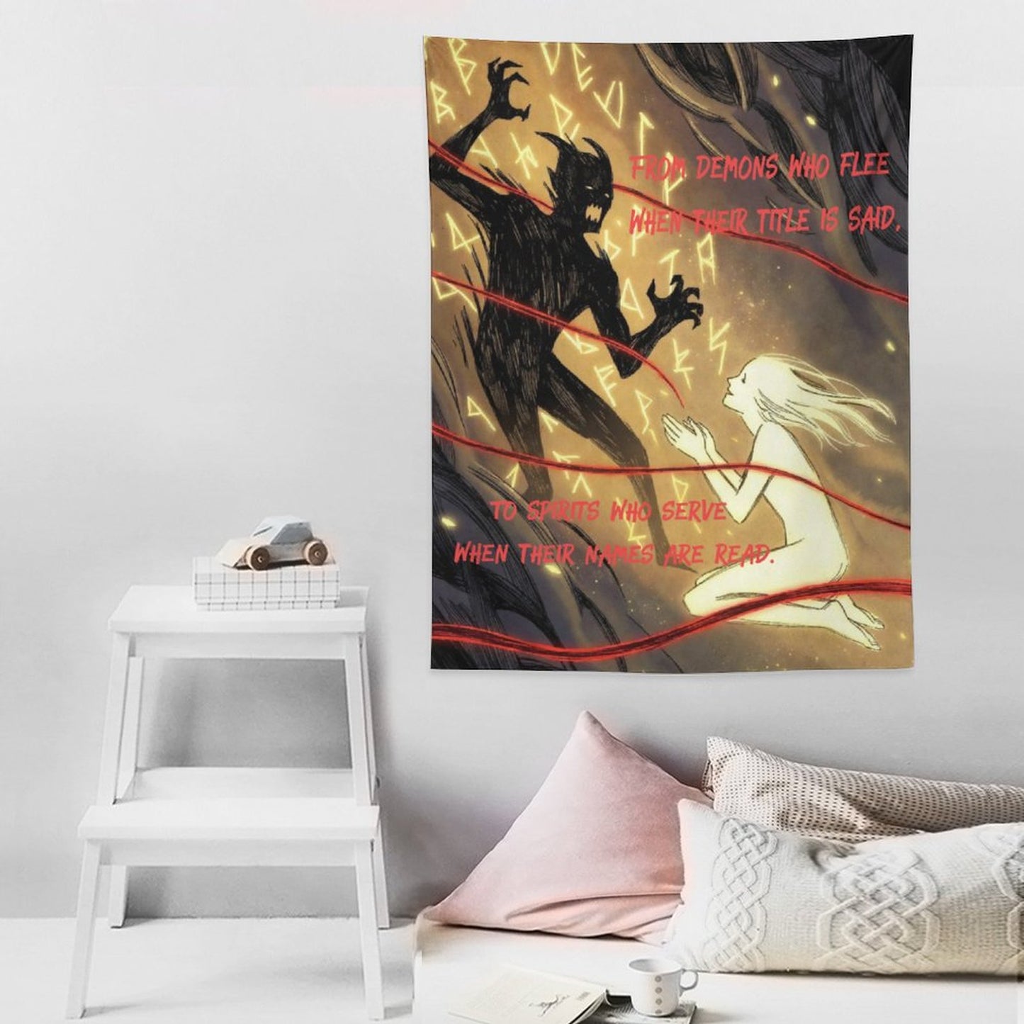 Rumpelstiltskin Collection:  Demons Who Flee Vertical Tapestry