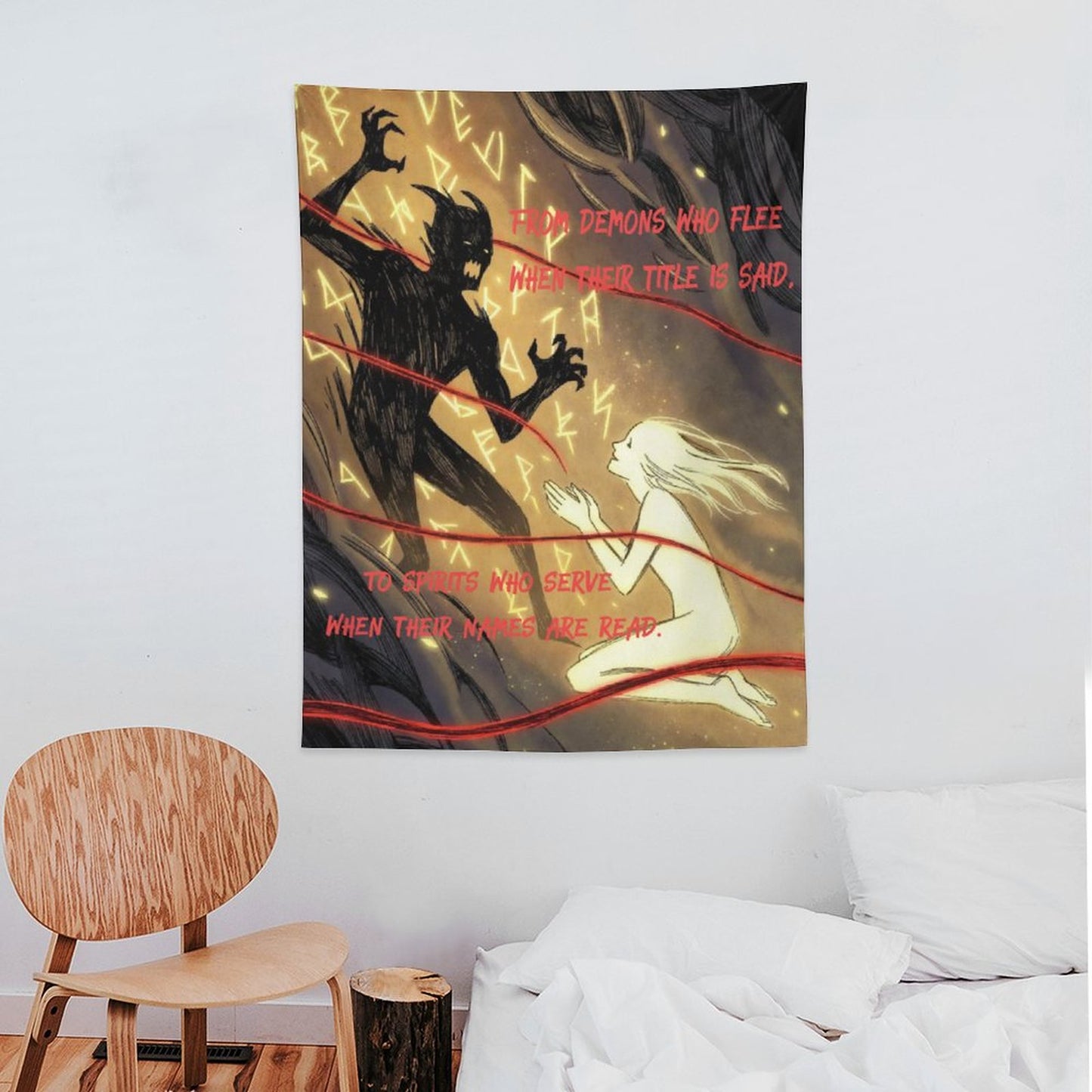 Rumpelstiltskin Collection:  Demons Who Flee Vertical Tapestry