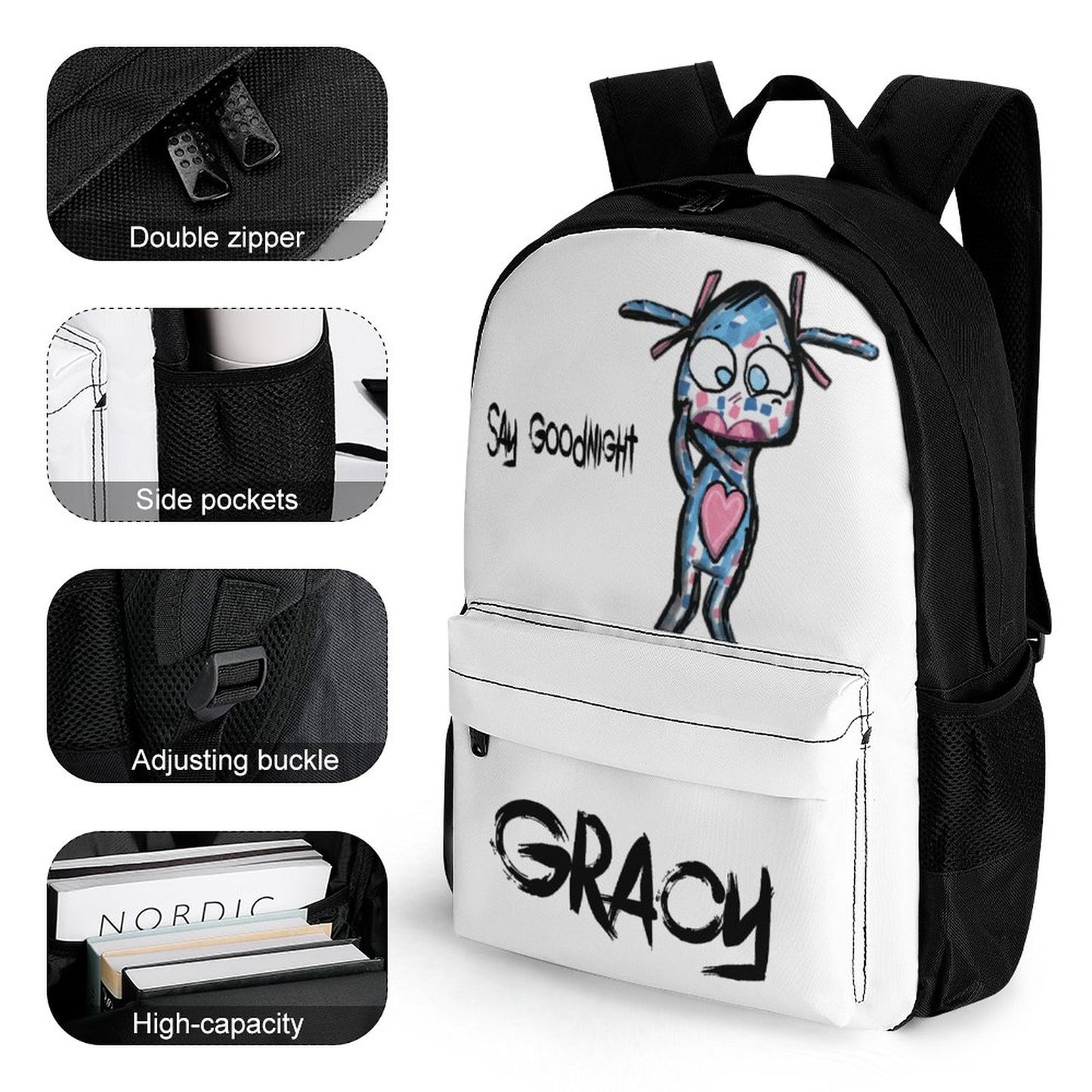 Valentine's Monsters: Say Goodnight Gracy Backpack in Void