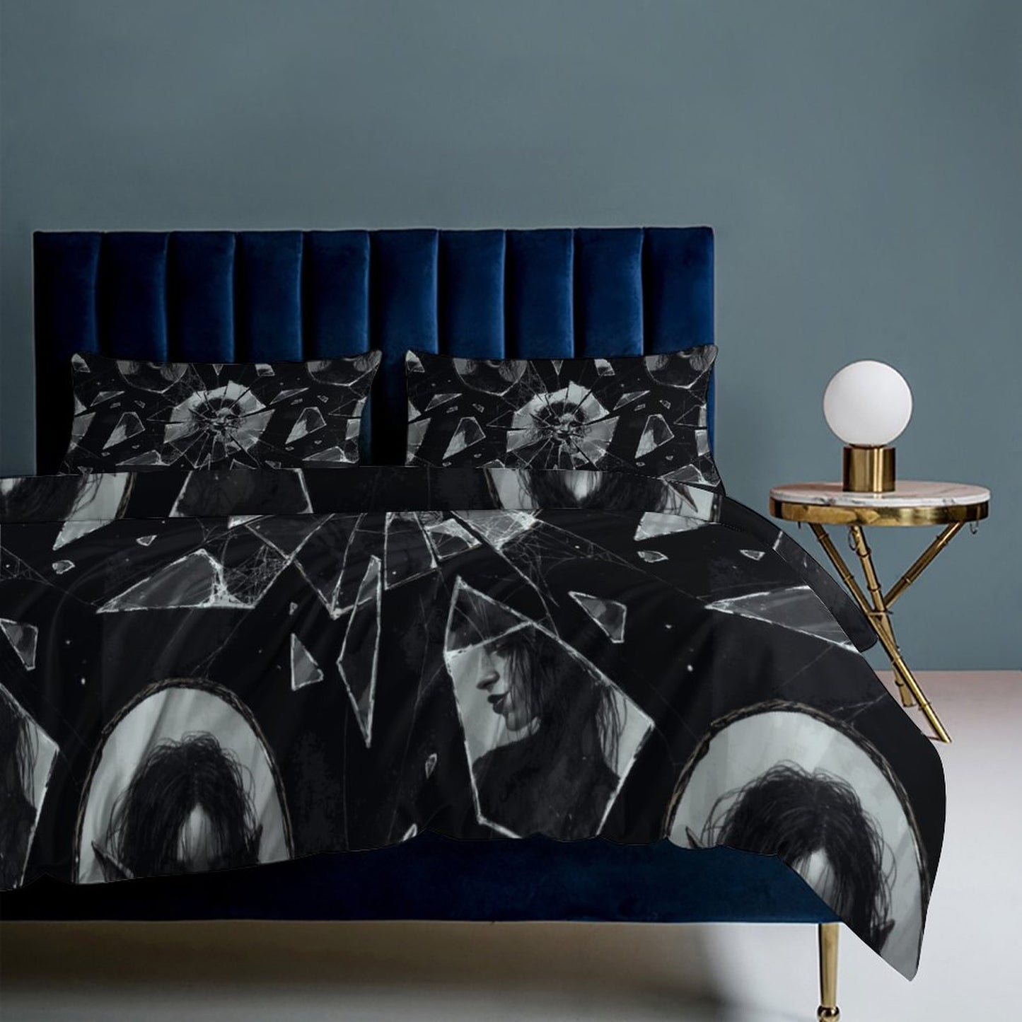 The Goblin Grins Collection: There's a Goblin In My Mirror 3-Piece Bedding Set-102"x90"/ 259x229cm (Dual-sided Printing)