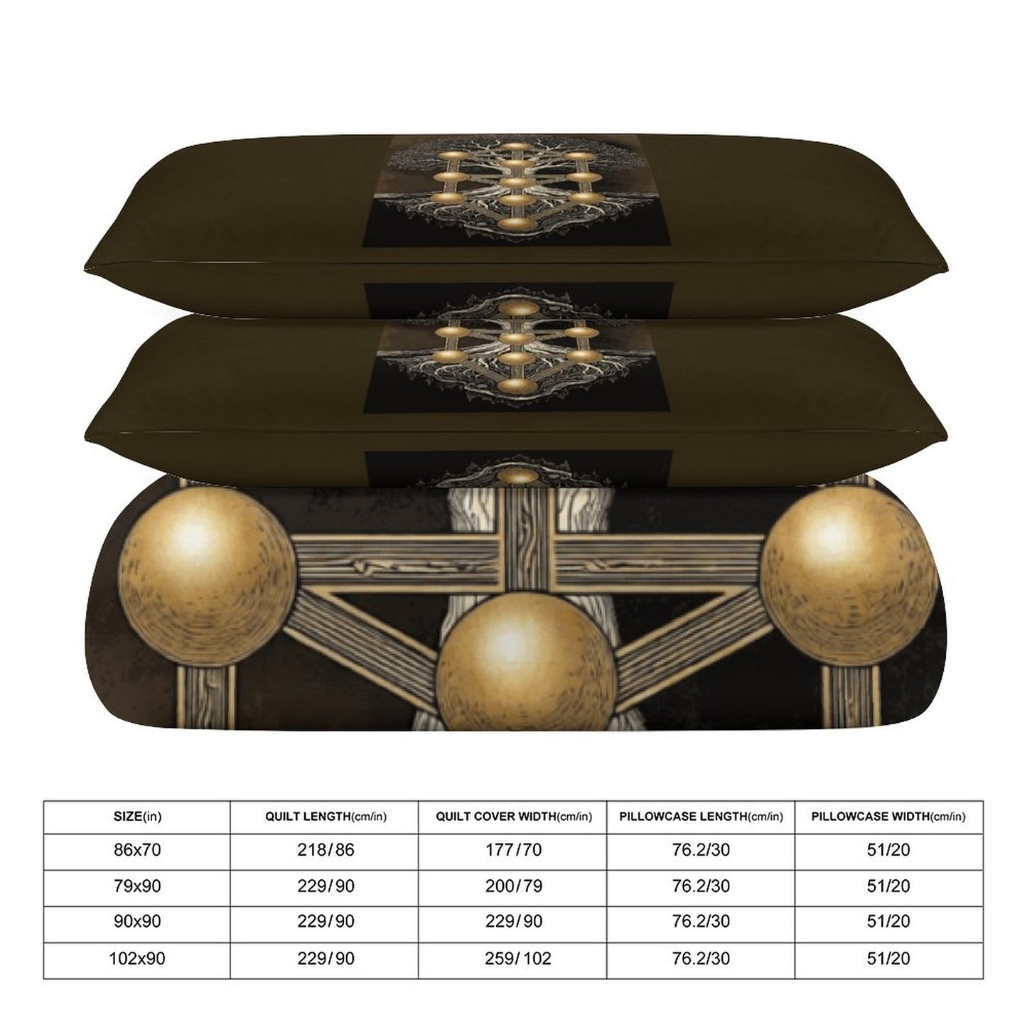 Tree of Life 3-Piece Bedding Set-102"x90"/ 259x229cm (Dual-sided Printing)