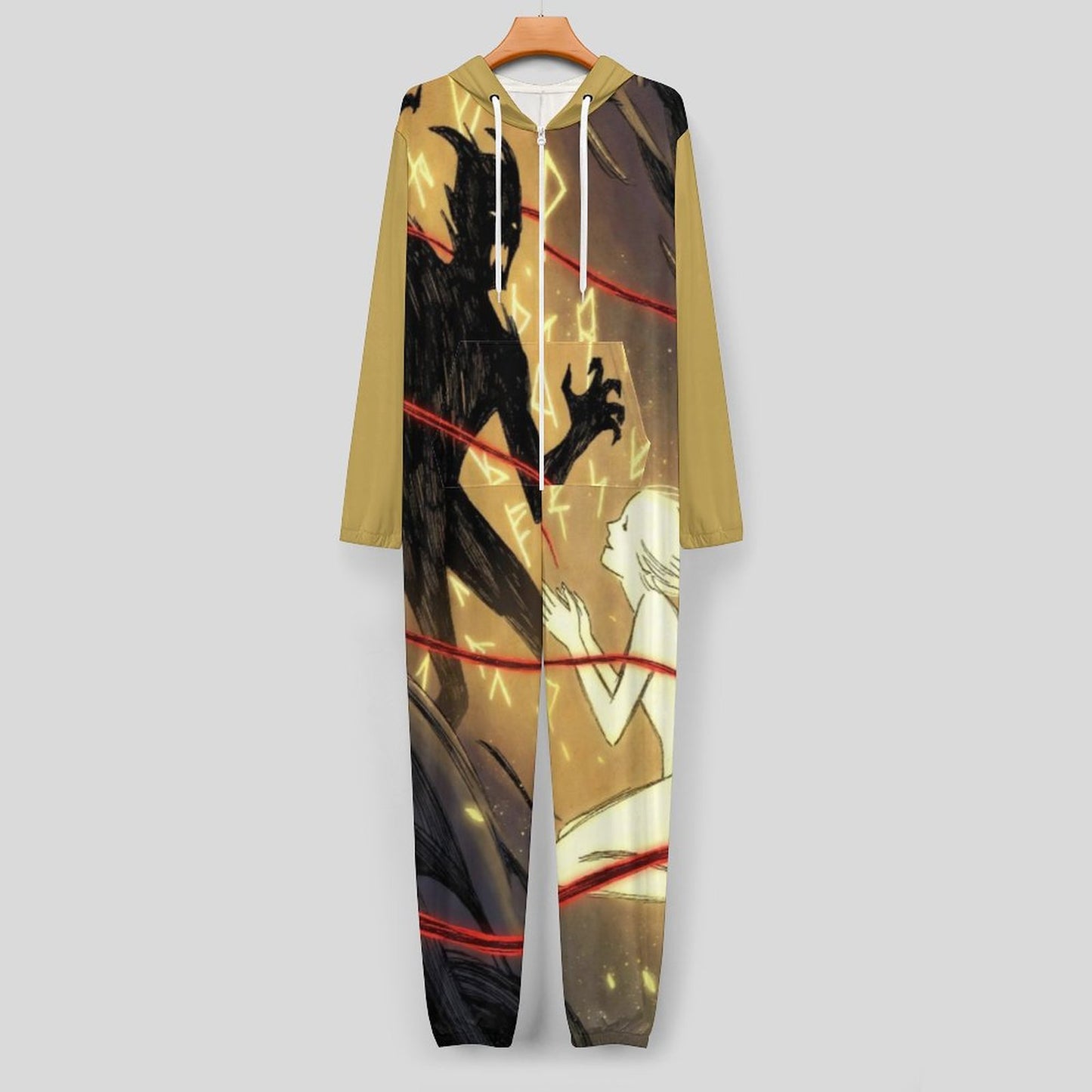 Rumpelstiltskin Collection:  Demons Who Flee Women Zip up Jumpsuit Pajama