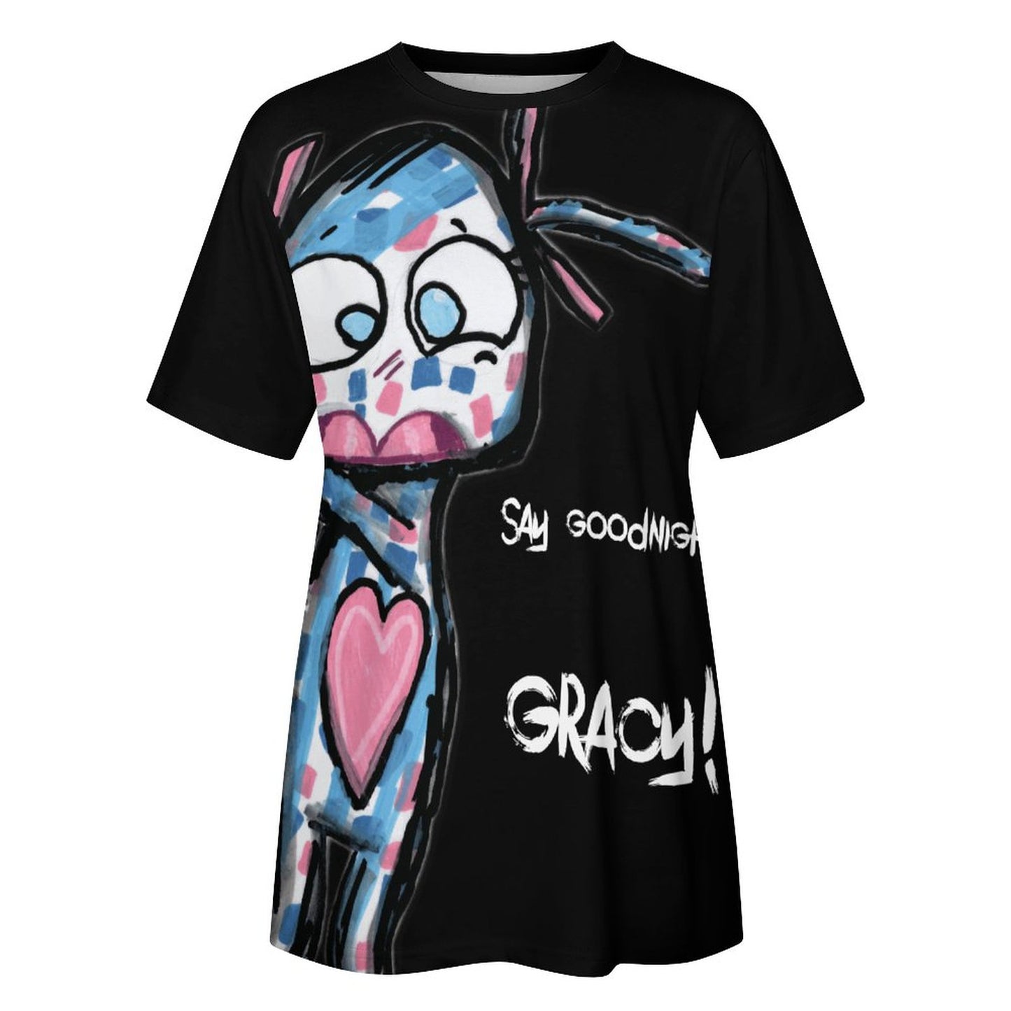 Valentine's Monsters: Say Goodnight Gracy Women's T-Shirt in Black