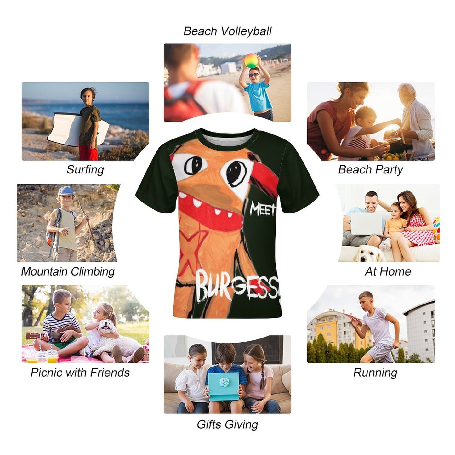 Valentine's Monsters: Meet Burgess Children's T-Shirt in Black
