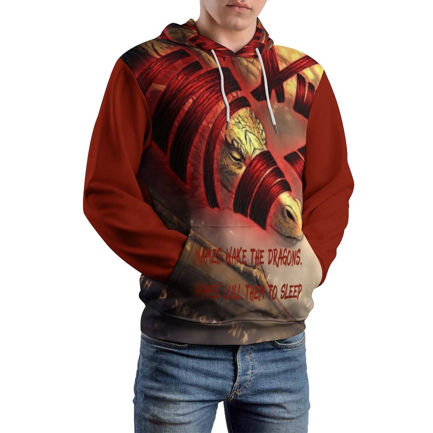 Rumpelstiltskin Collection: Names wake the Dragons Men's Cool Hoodie with Double-layer Cap