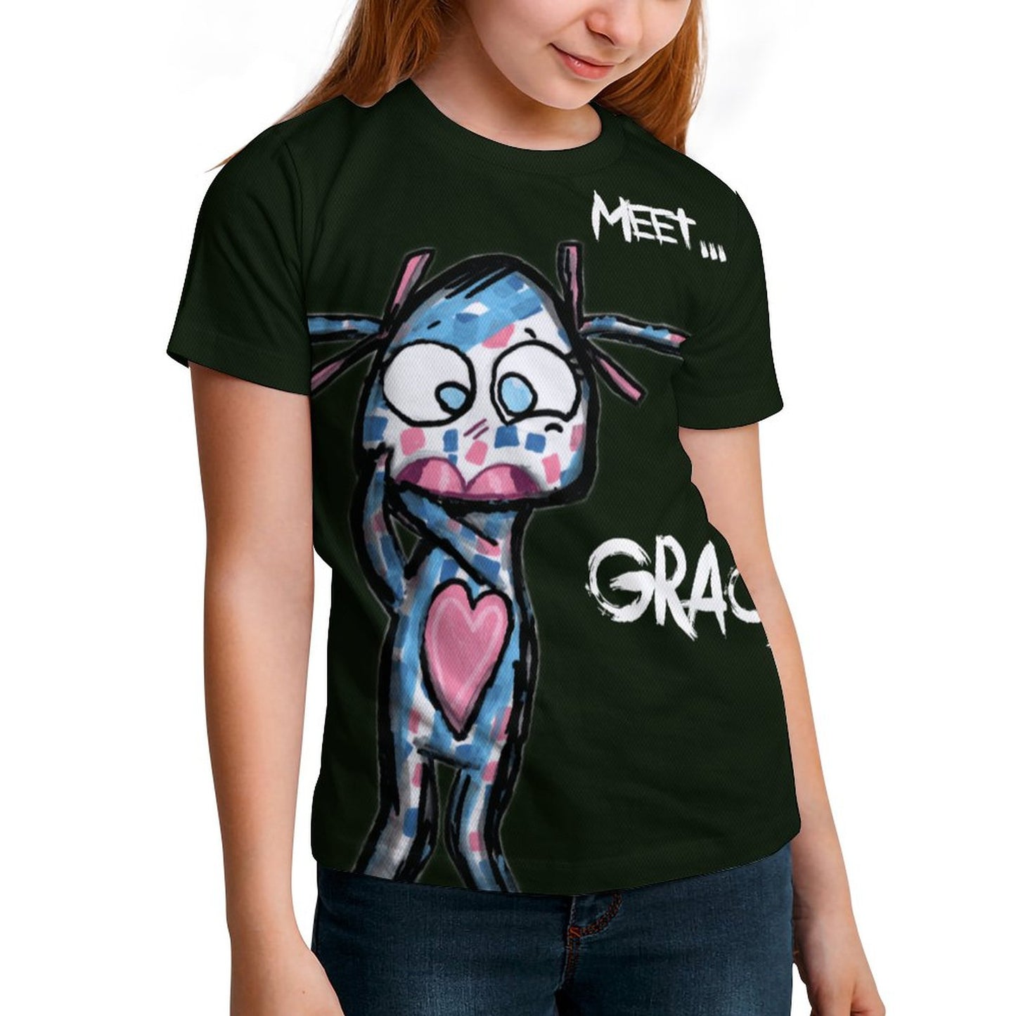 Valentine's Monsters: Say Goodnight Gracy Children's T-Shirt in Void