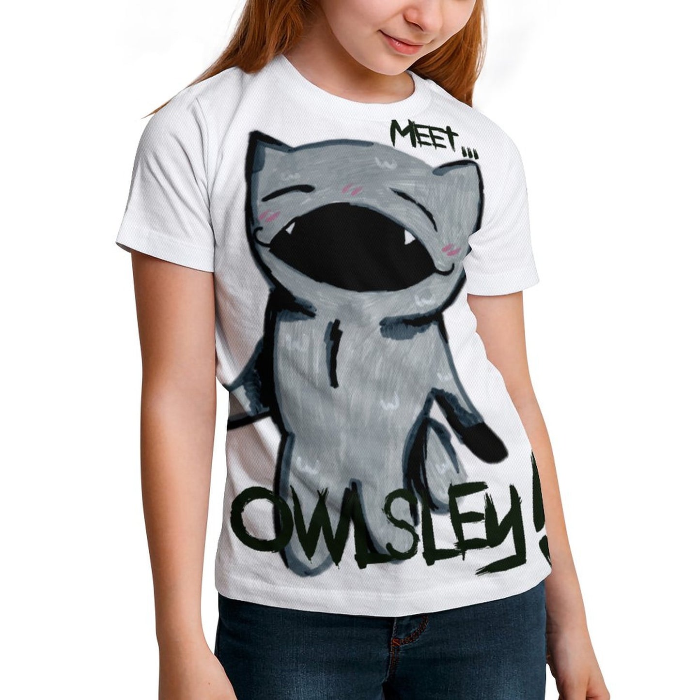 Valentine's Monsters: Meet Owlsley! Children's T-Shirt in Void