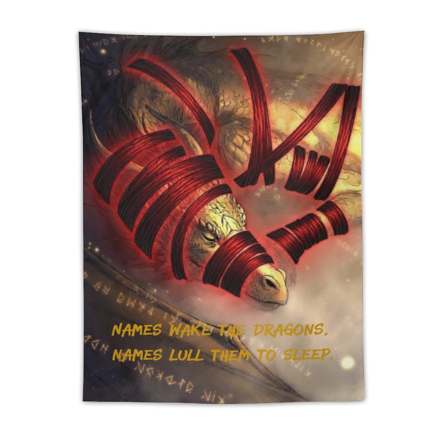 Rumpelstiltskin Collection: Names wake the Dragons Vertical Tapestry