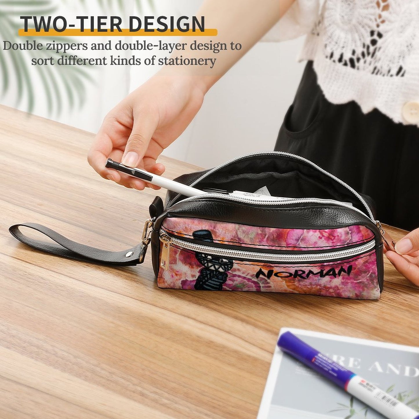 Valentine's Monsters: Cute... but psycho, Norman Versatile Cosmetic Bag & Pencil Case Pouch in Wild Thoughts