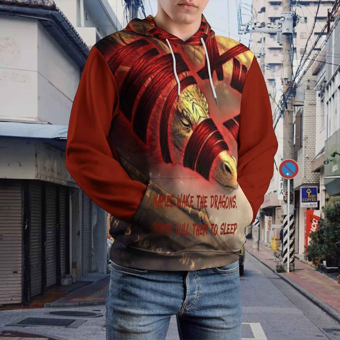 Rumpelstiltskin Collection: Names wake the Dragons Men's Cool Hoodie with Double-layer Cap