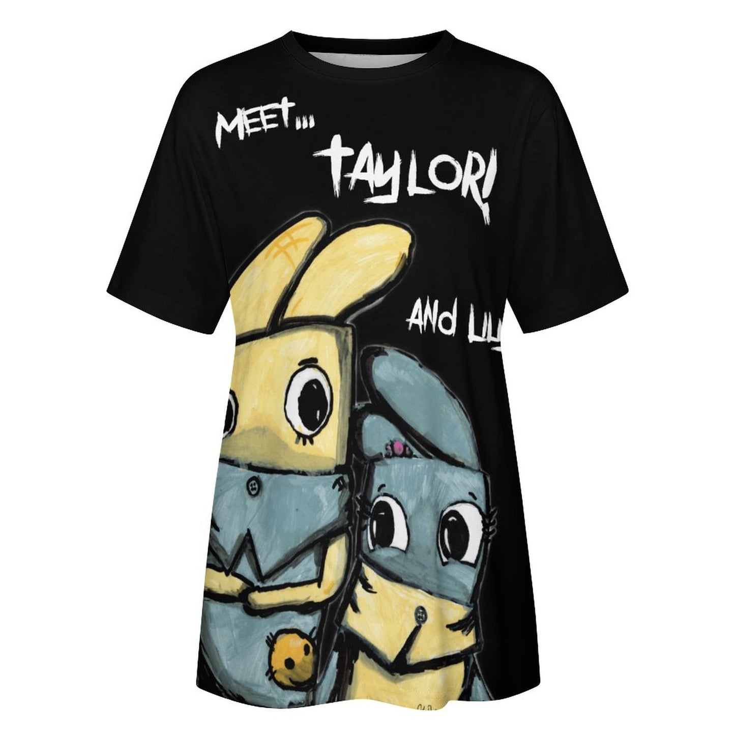 Valentine's Monsters Taylor and Lily Women's T-Shirt in Black