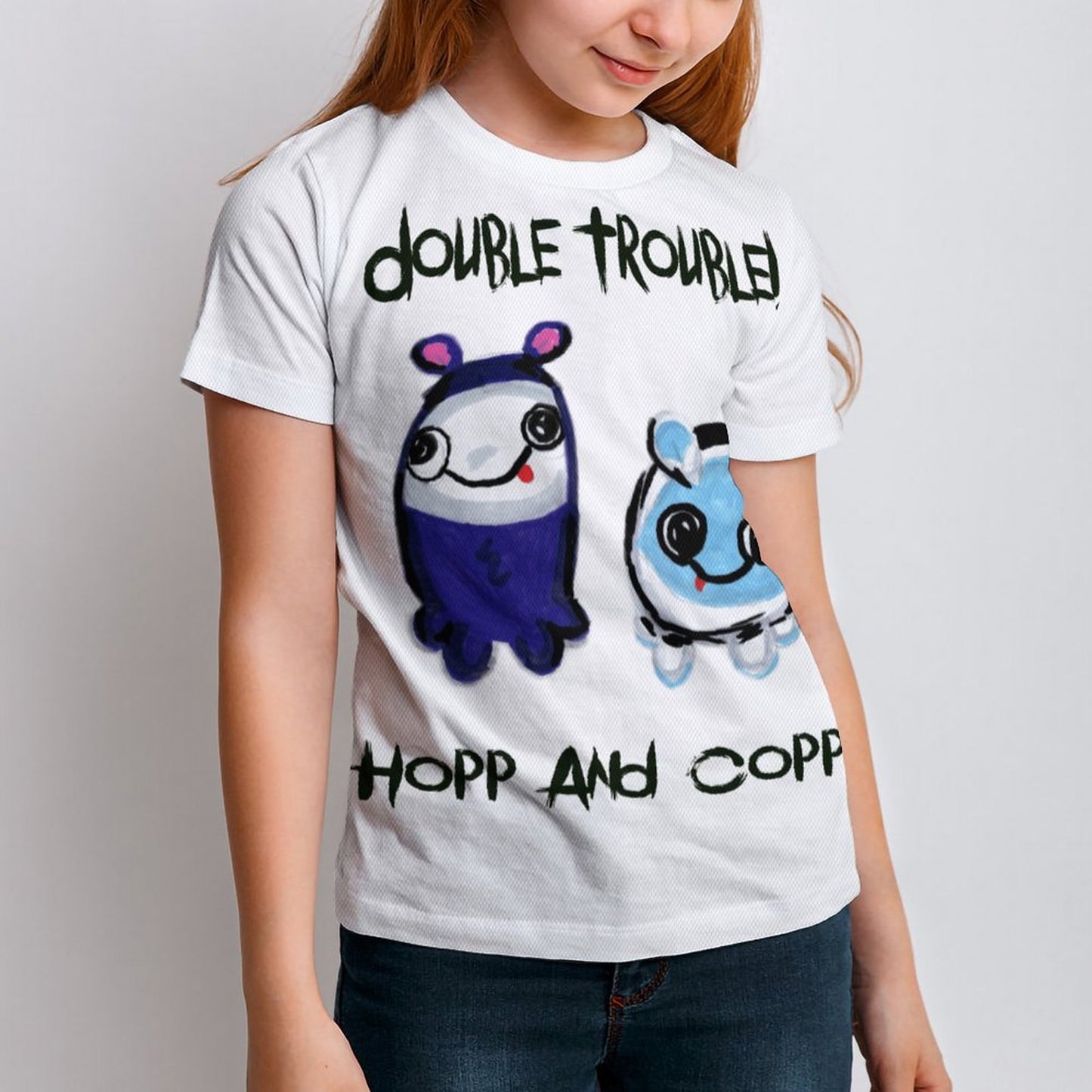 Valentine's Monsters: Double Trouble Hopp and Copp Children's T-Shirt in Void