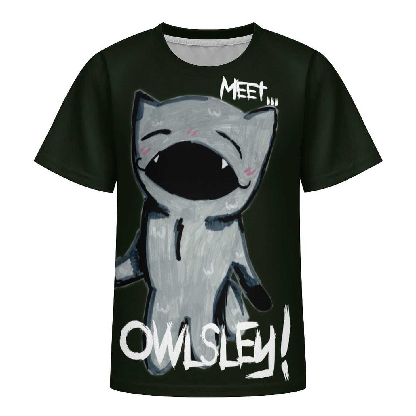 Valentine's Monsters: Meet Owlsley! Children's T-Shirt in Black