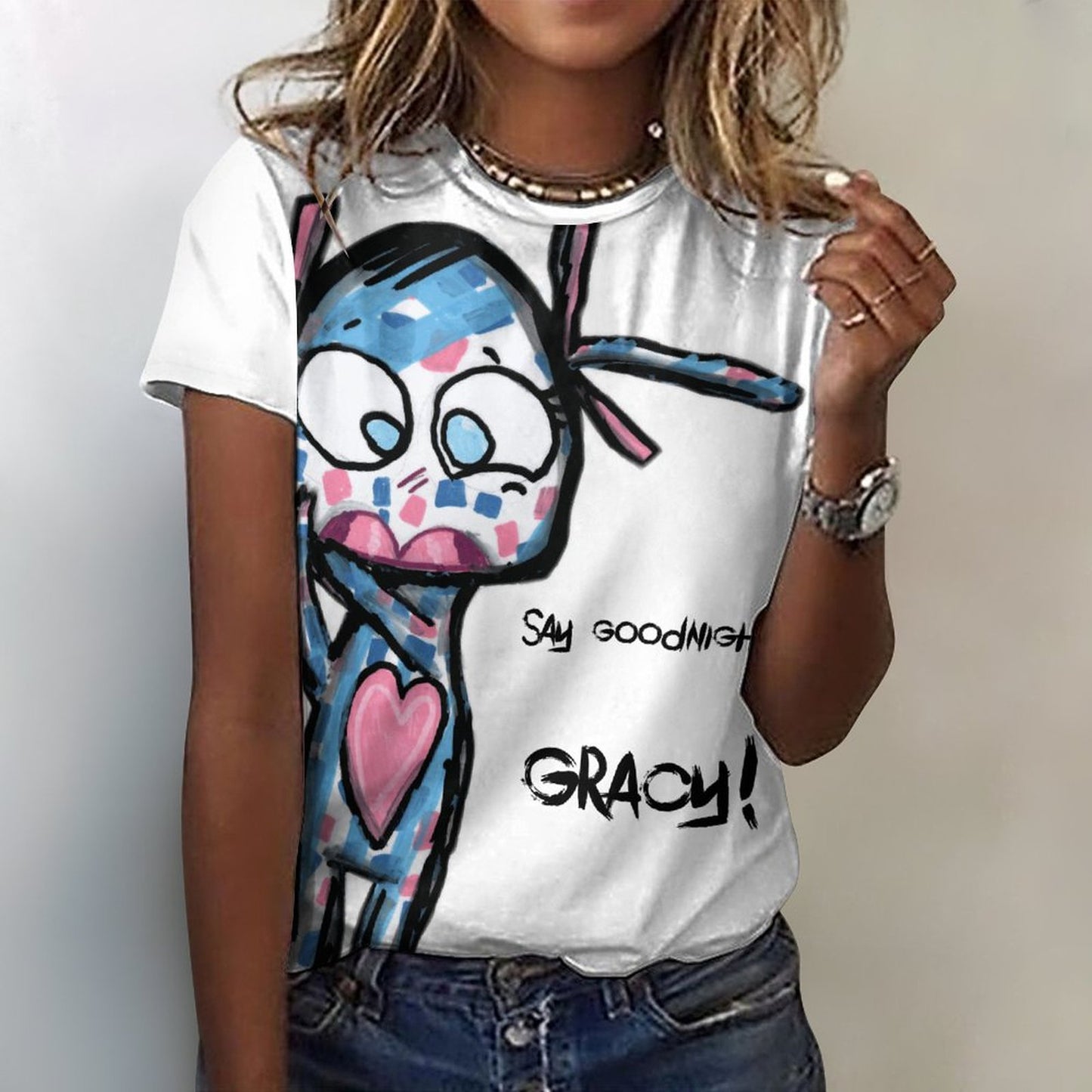 Valentine's Monsters: Say Goodnight Gracy Women's T-Shirt in Void