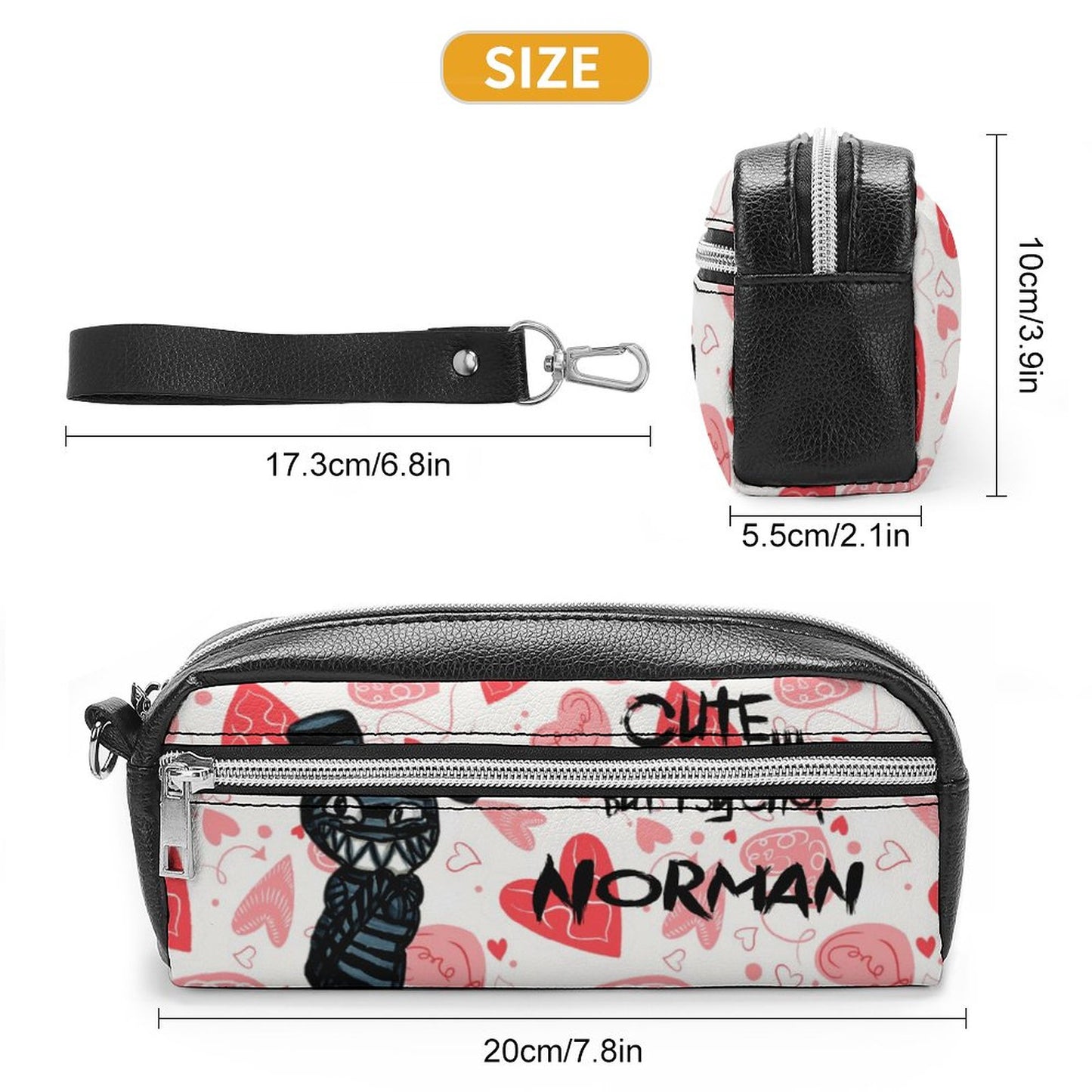 Valentine's Monsters: Cute... but psycho, Norman Versatile Cosmetic Bag & Pencil Case Pouch in Be My Valentine
