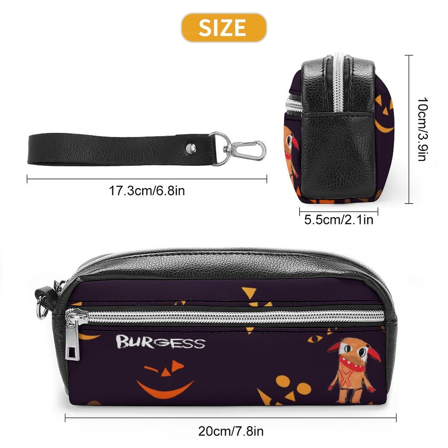Valentine's Monsters: Burgess Versatile Cosmetic Bag & Pencil Case Pouch in Jack'o'lantern