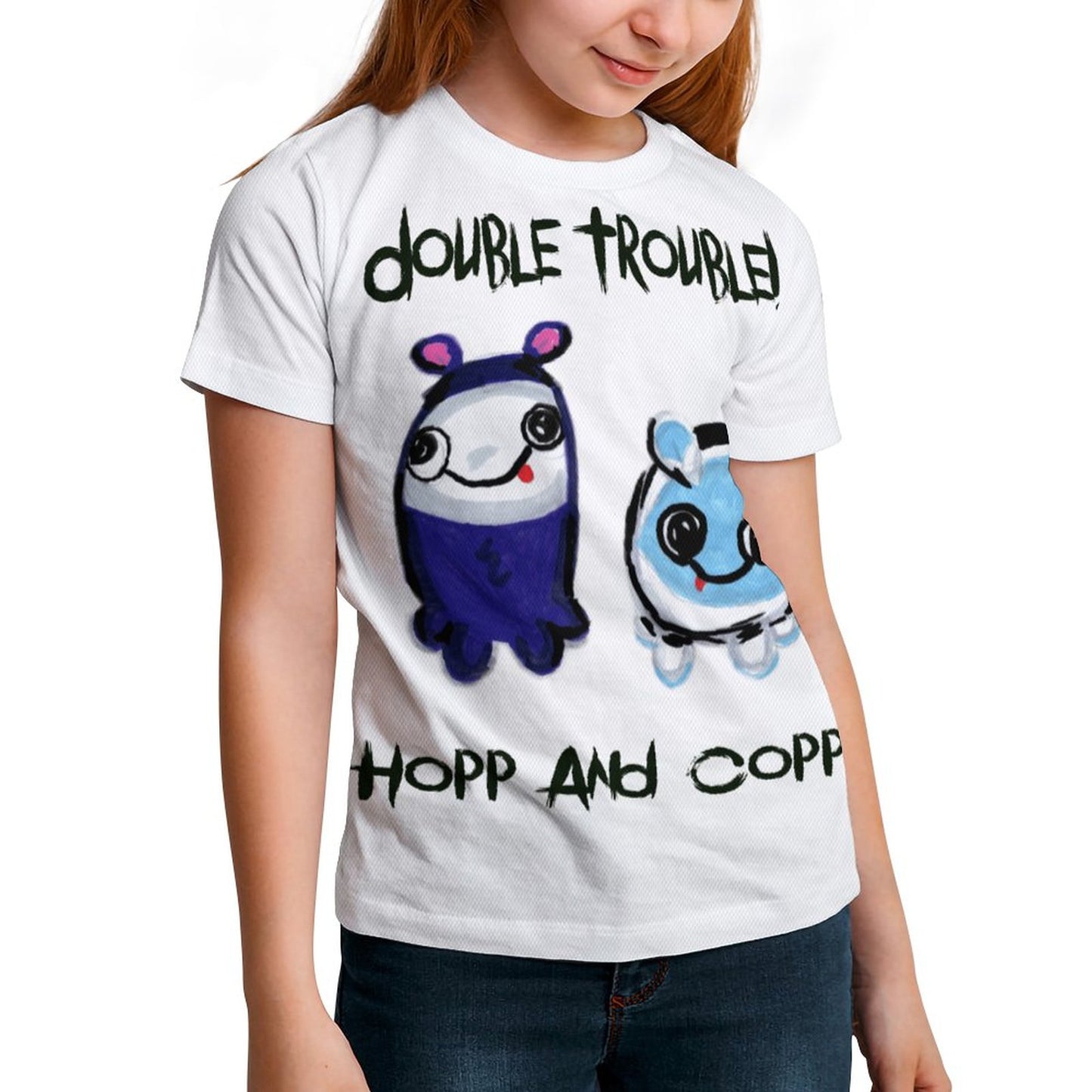 Valentine's Monsters: Double Trouble Hopp and Copp Children's T-Shirt in Void