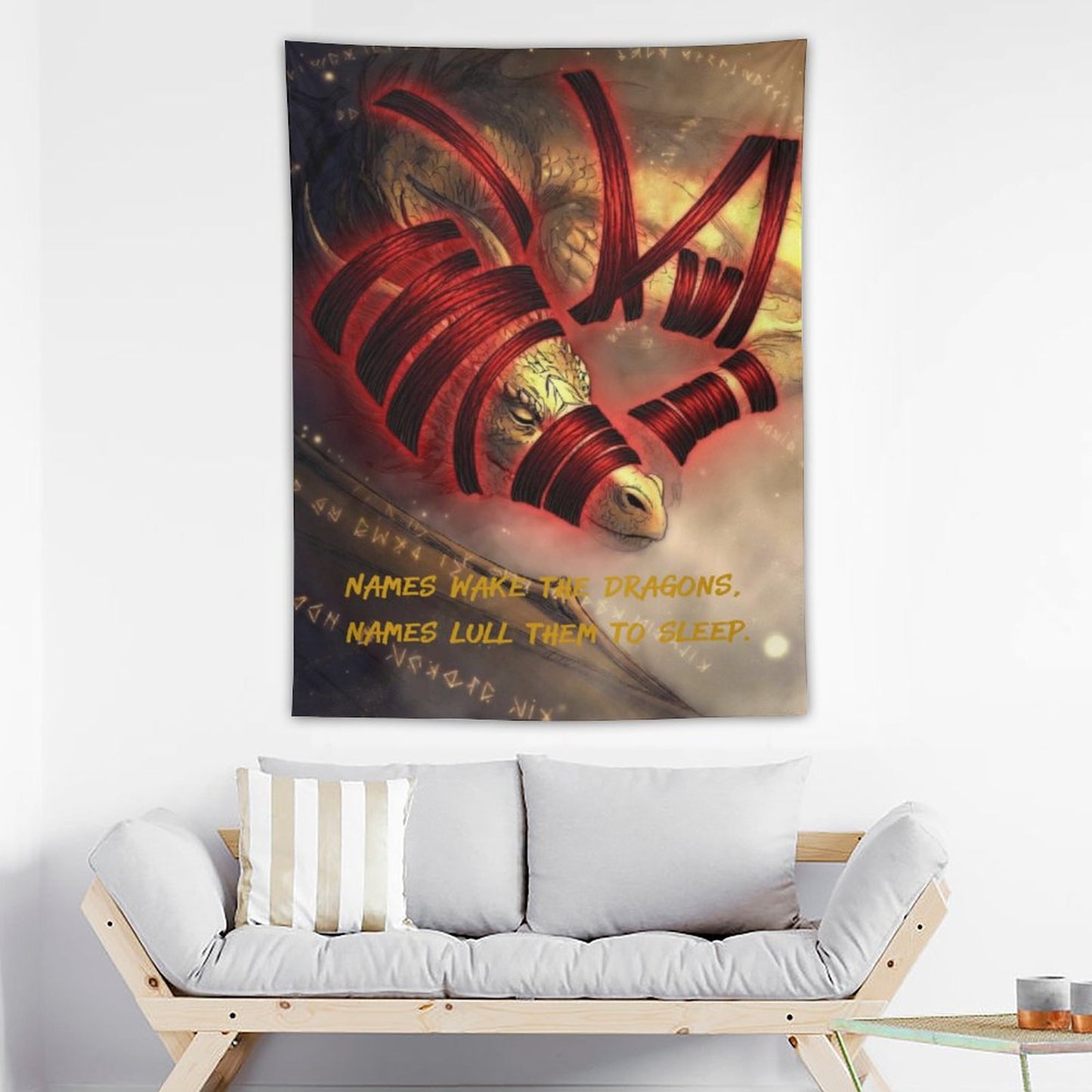 Rumpelstiltskin Collection: Names wake the Dragons Vertical Tapestry