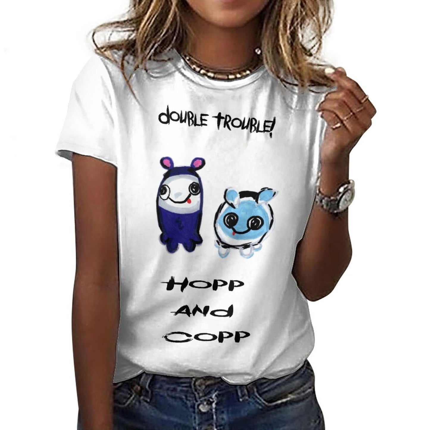 Valentine's Monsters: Double Trouble Hopp and Copp Women's T-Shirt in Void