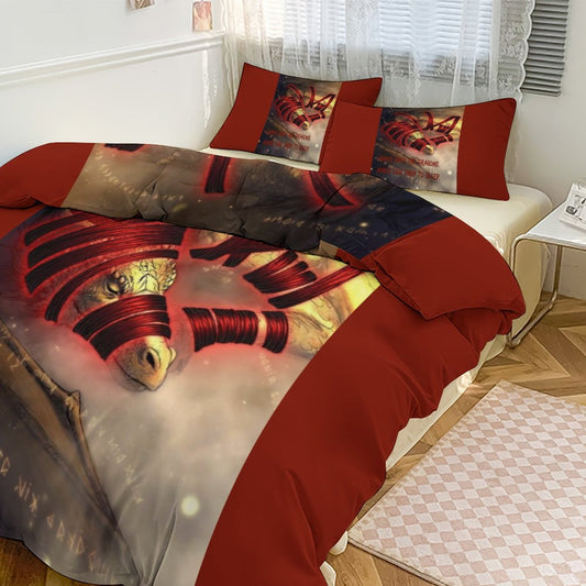 Rumpelstiltskin Collection: Names wake the Dragons 3-Piece Bedding Set-102"x90"/ 259x229cm (Dual-sided Printing)