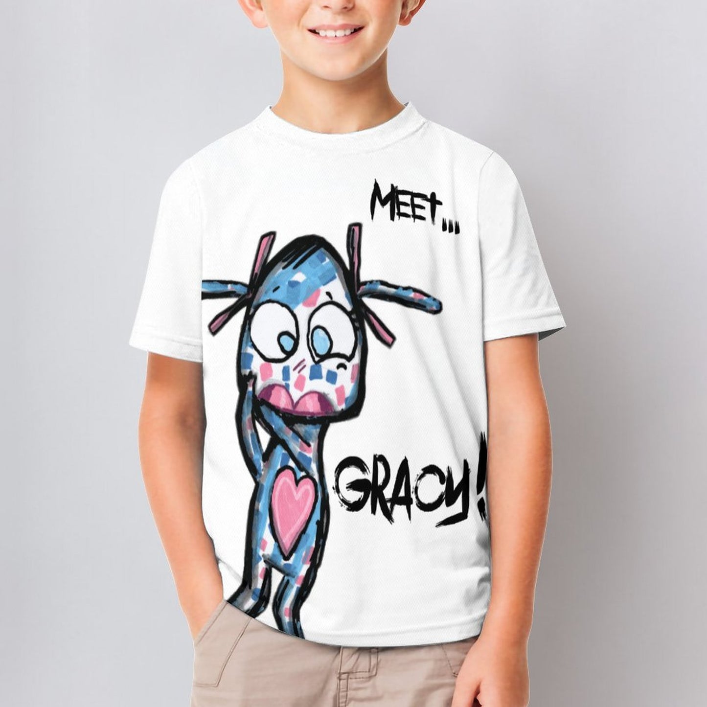 Valentine's Monsters: Say Goodnight Gracy Children's T-Shirt in Void