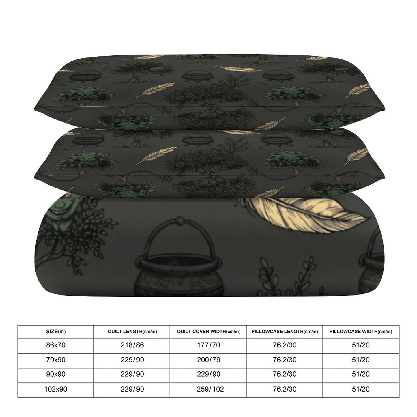 Green Guardian 3-Piece Bedding Set-102"x90"/ 259x229cm (Dual-sided Printing)
