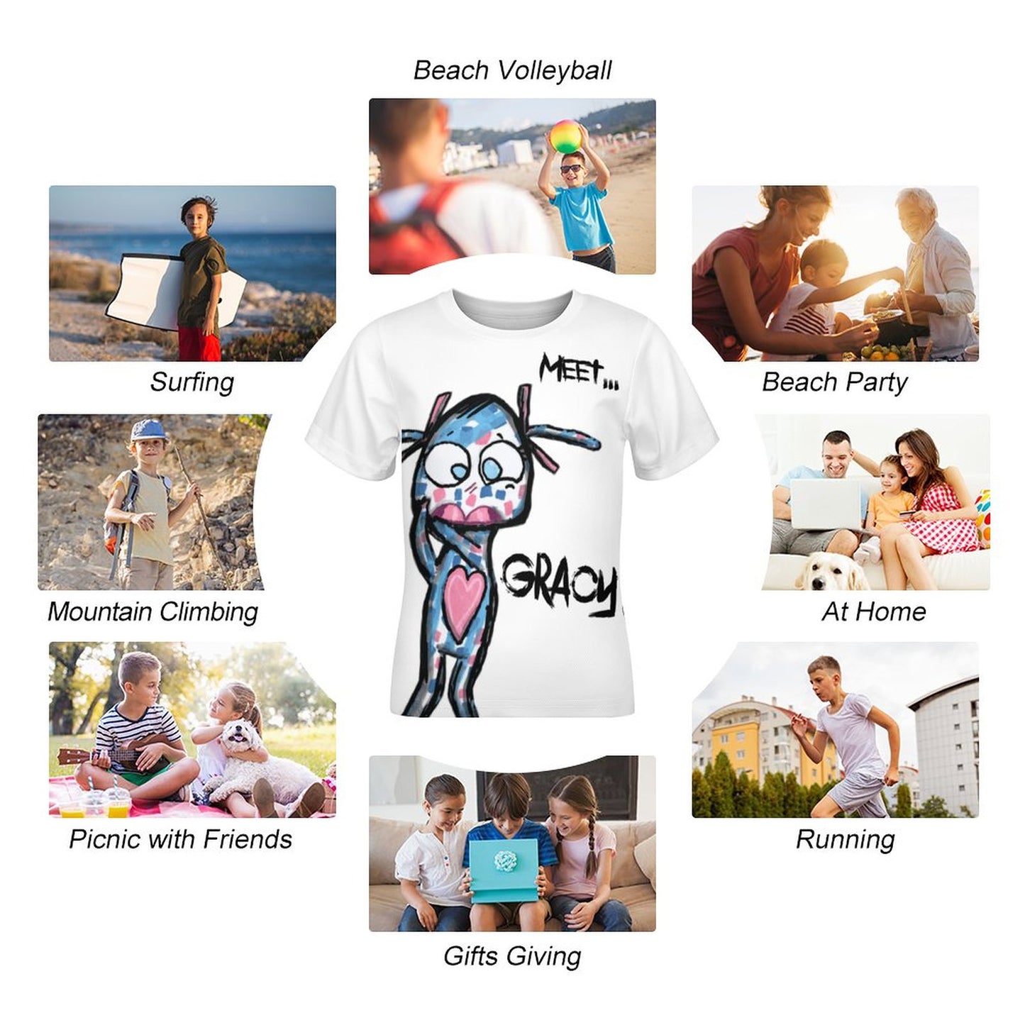 Valentine's Monsters: Say Goodnight Gracy Children's T-Shirt in Void